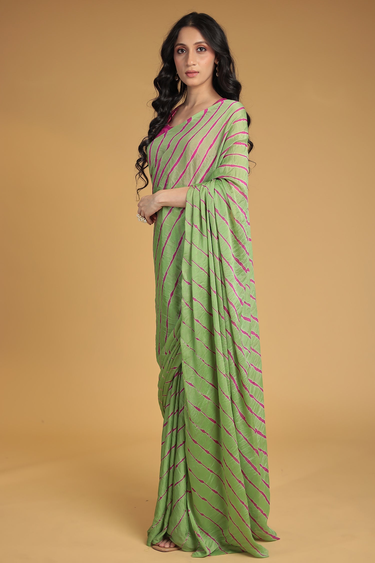 Leheriya Chiffon Saree