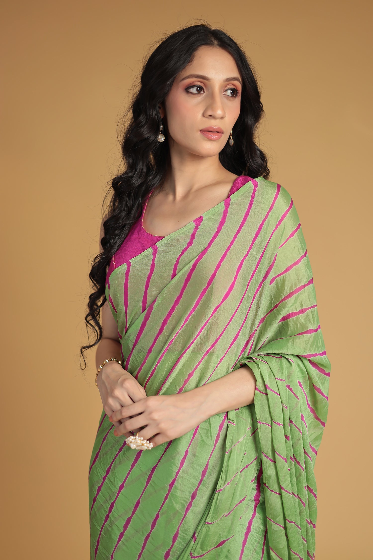 Leheriya Chiffon Saree