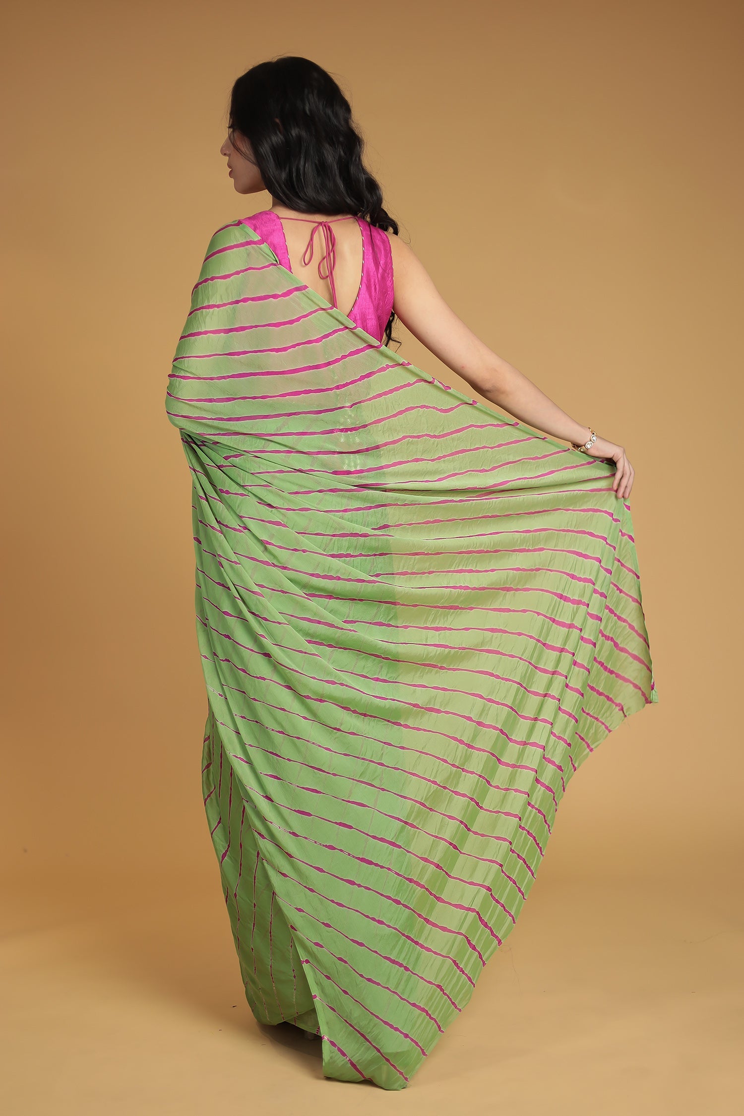Leheriya Chiffon Saree