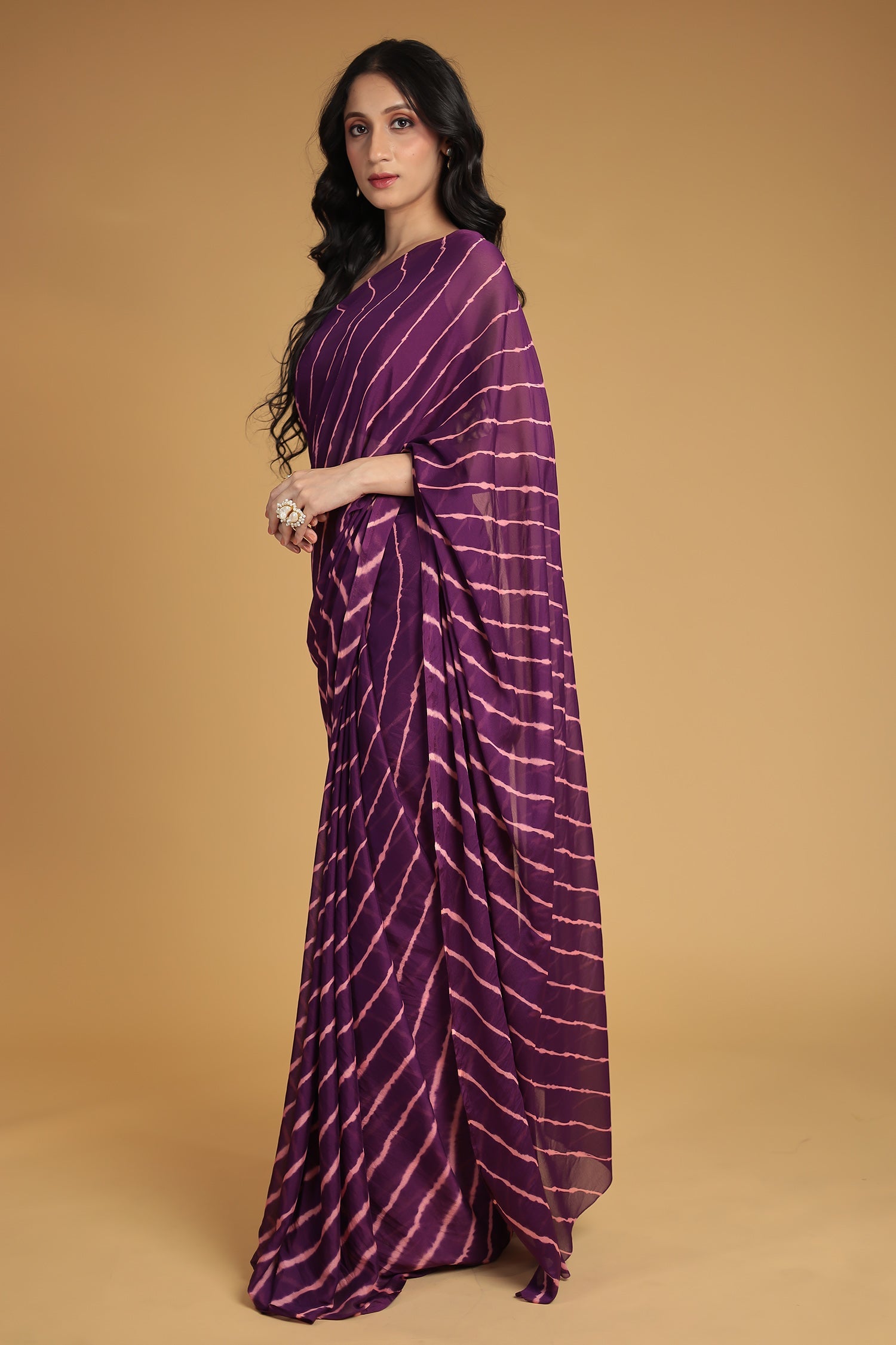 Leheriya Chiffon Saree