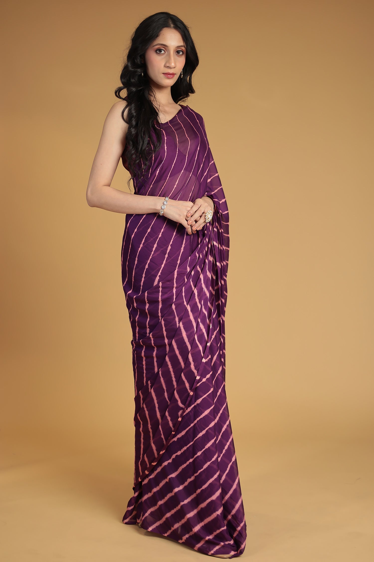 Leheriya Chiffon Saree