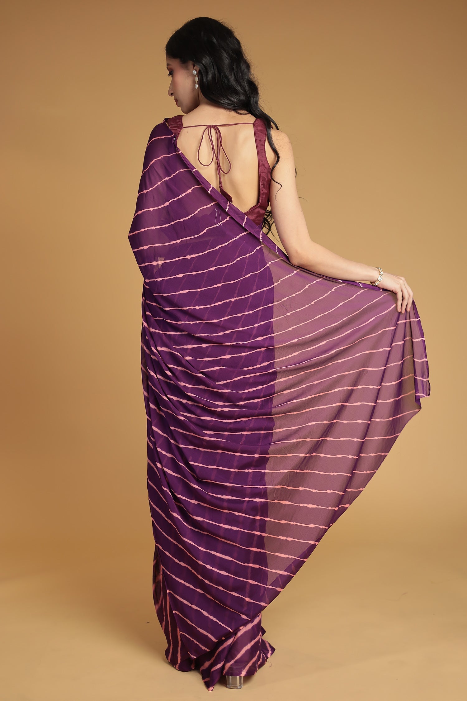 Leheriya Chiffon Saree