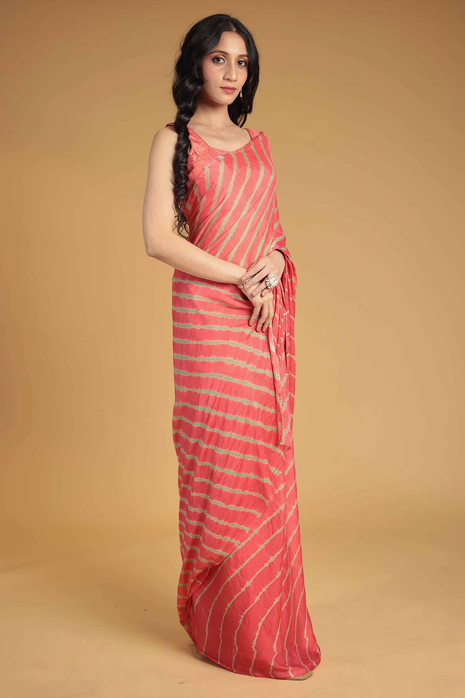 Leheriya Chiffon Saree