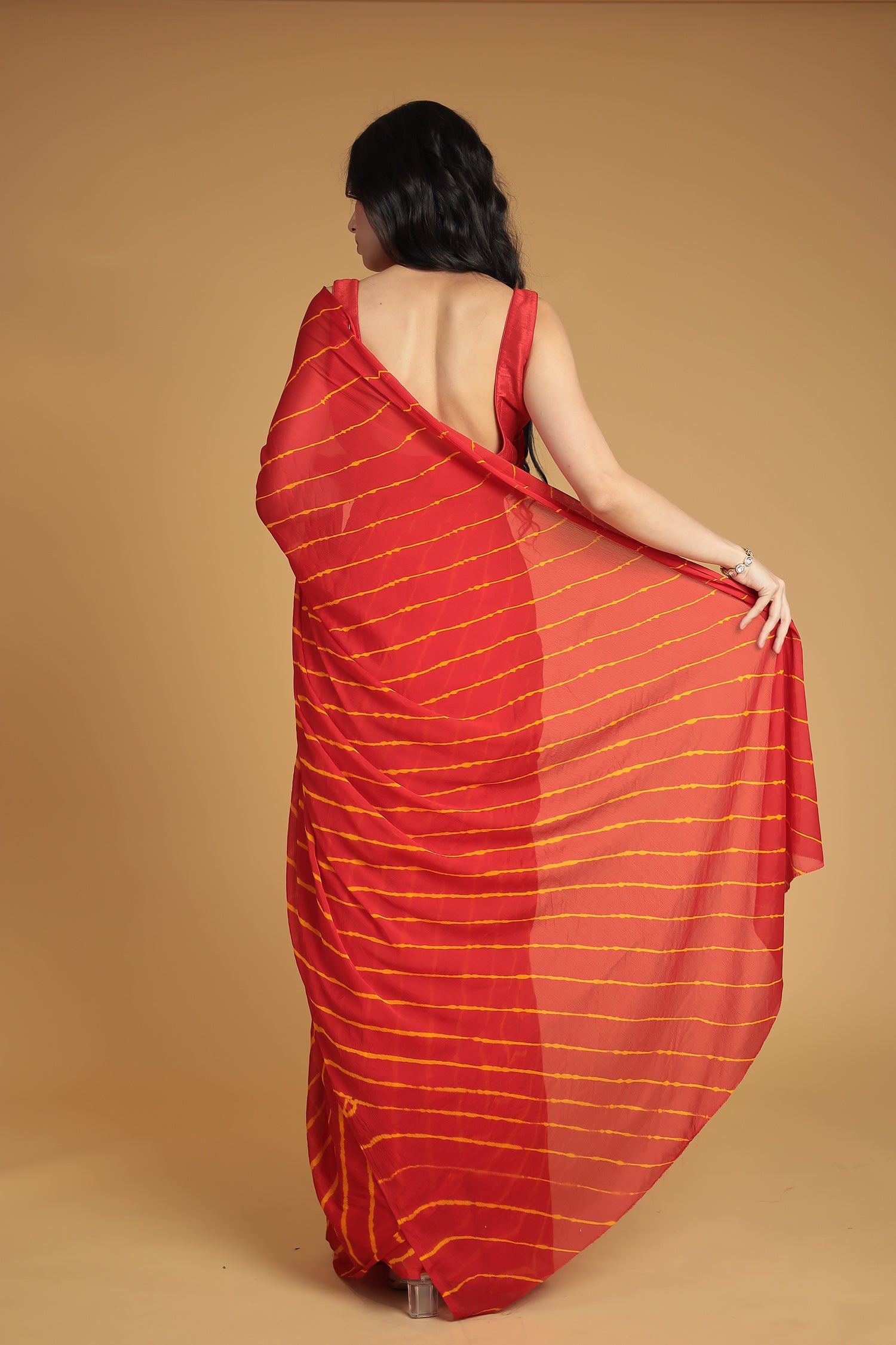 Leheriya Chiffon Saree