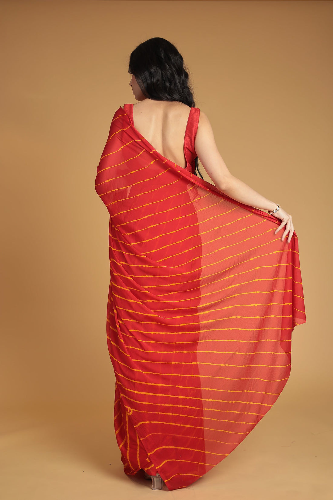 Leheriya Chiffon Saree
