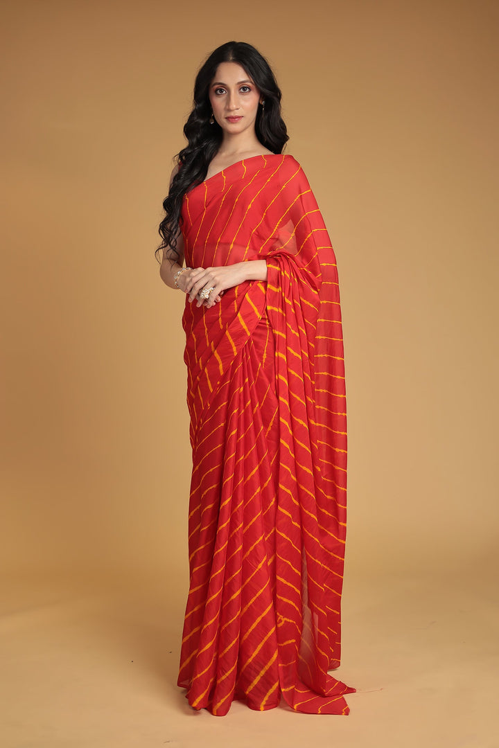 Leheriya Chiffon Saree
