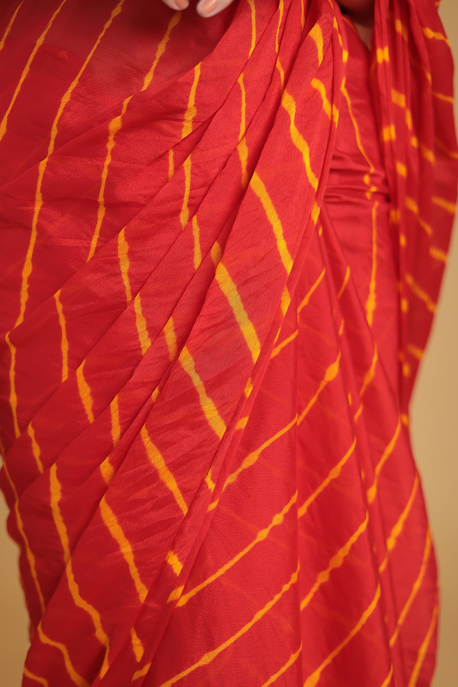 Leheriya Chiffon Saree