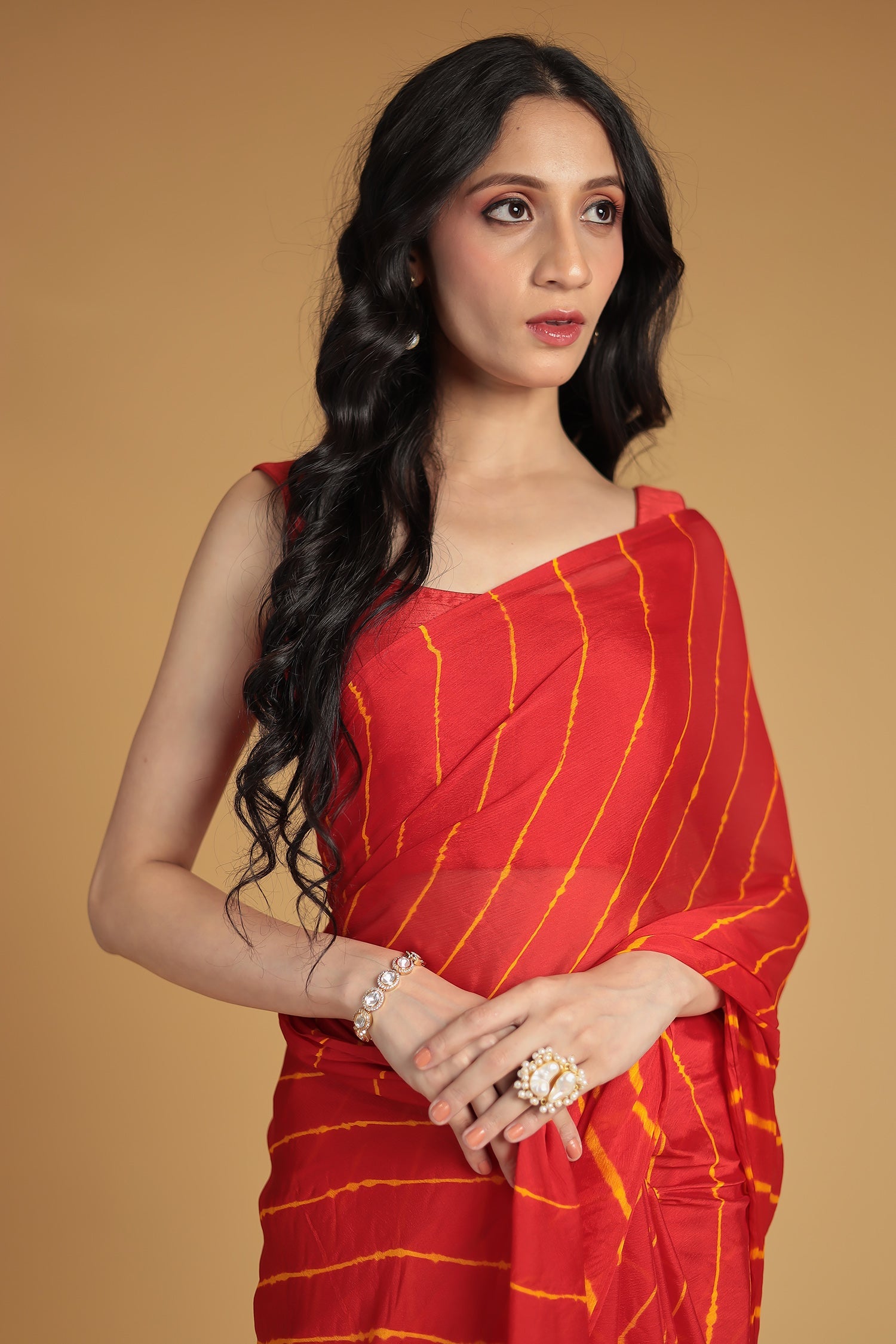 Leheriya Chiffon Saree