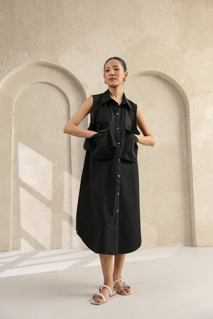 Black Waterproof Maxi Dress