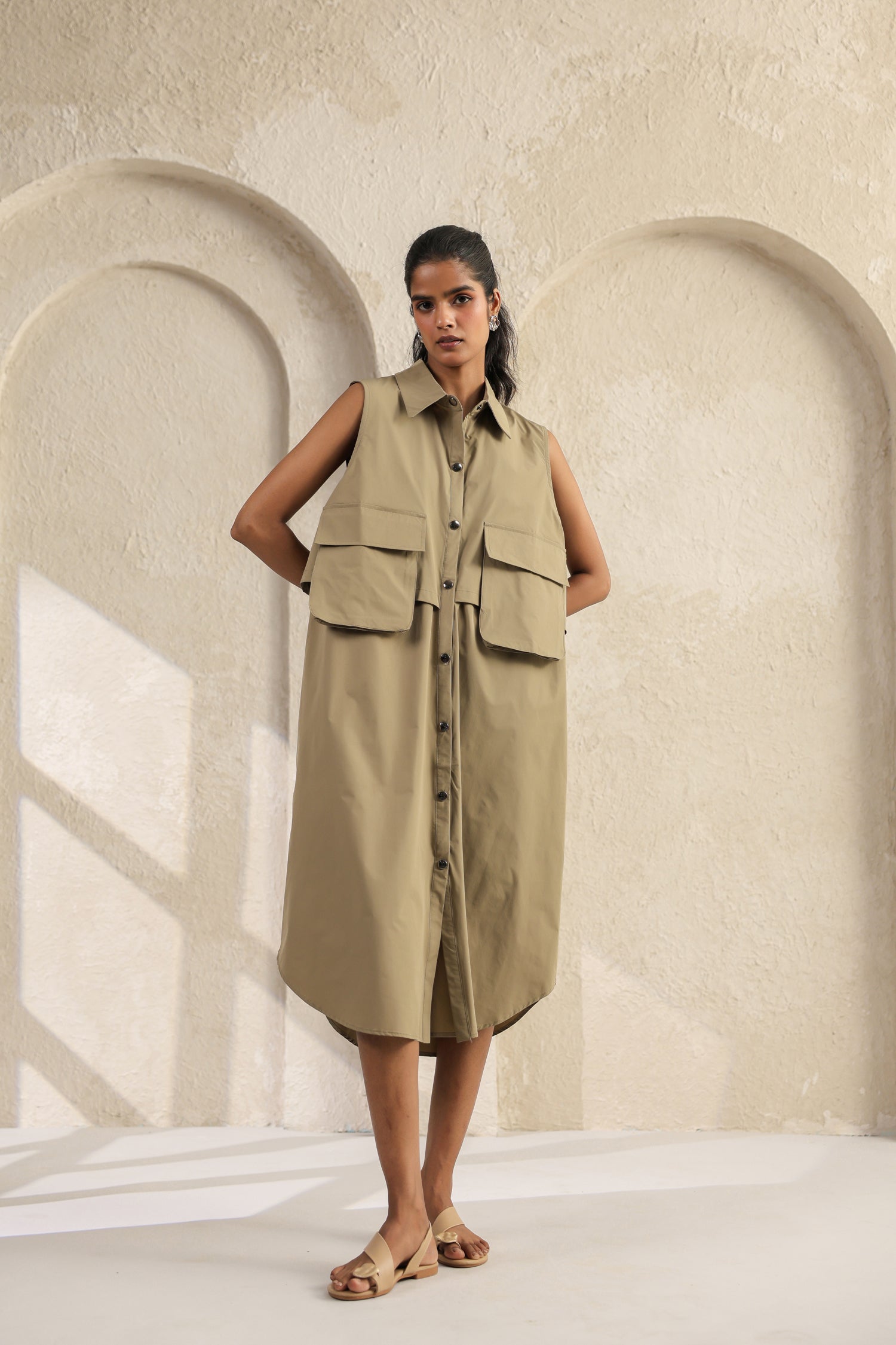 Brown Waterproof Maxi Dress