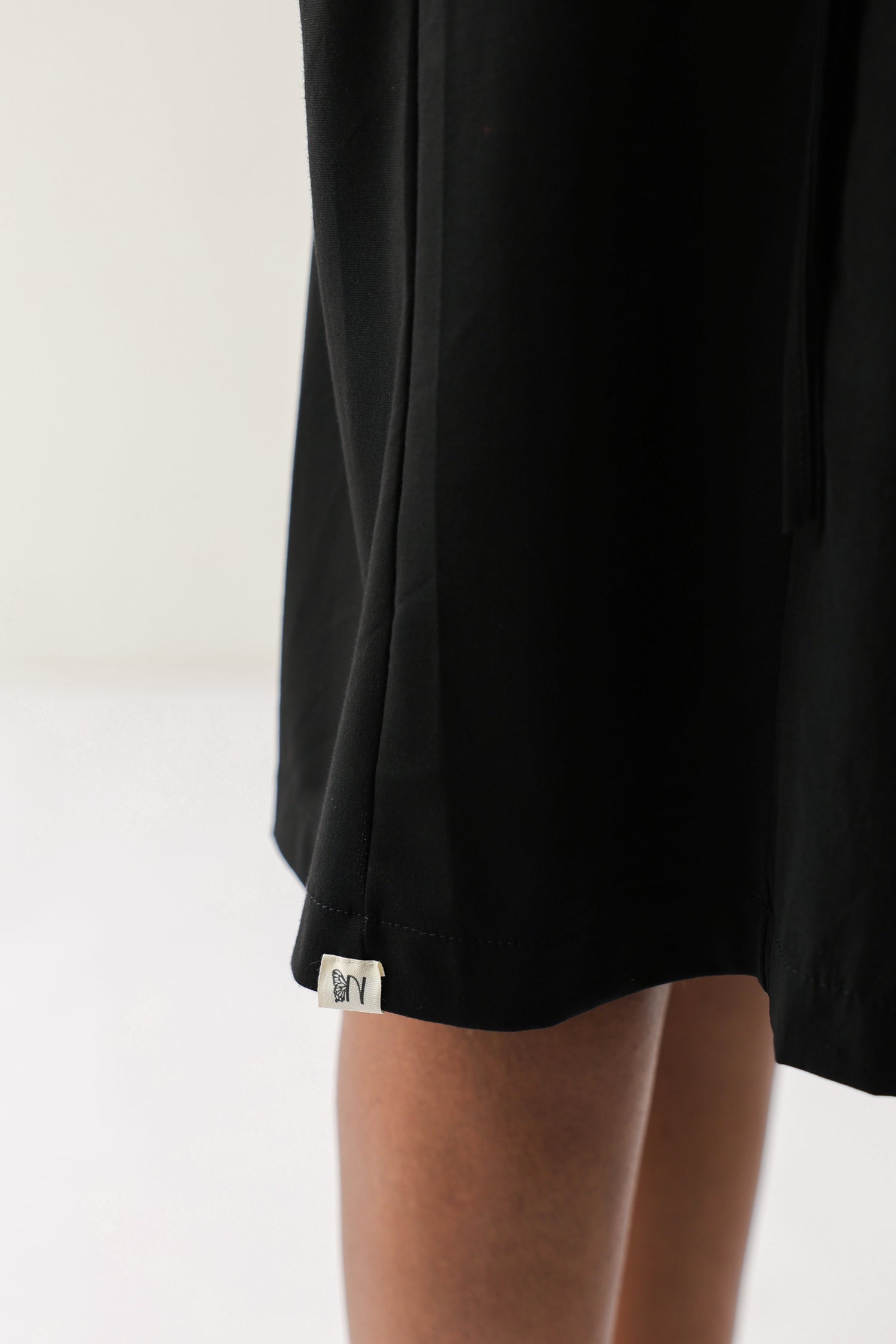 Solid Black Cotton Knit Dress