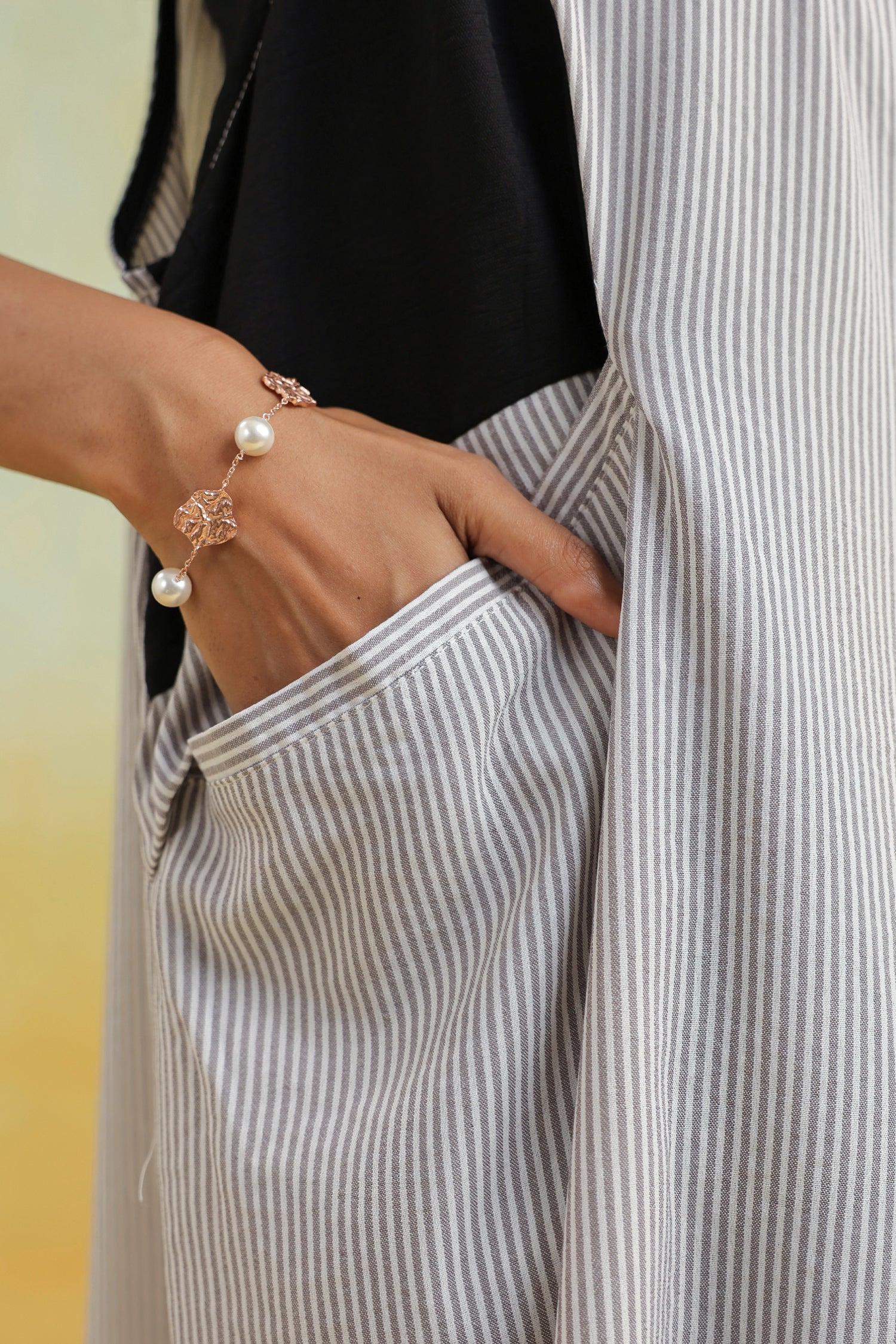 Grey Printed Cotton Shrug with Shawl Collar