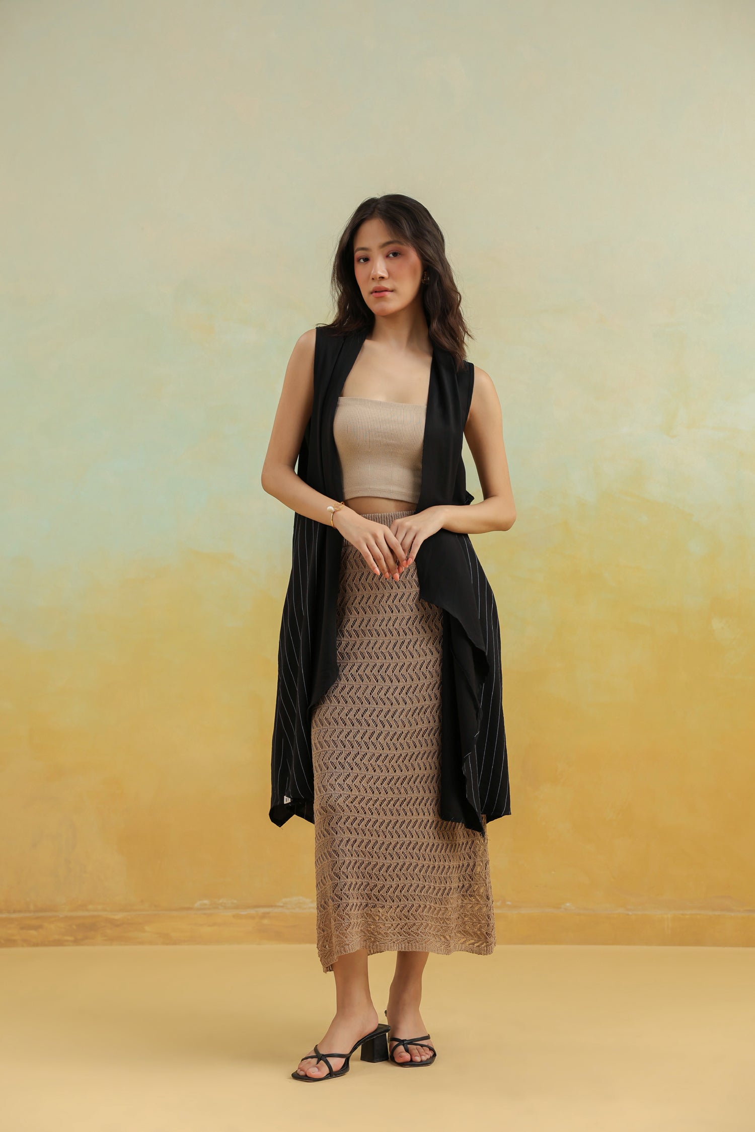 Brown Handcrafted Crochet Skirt