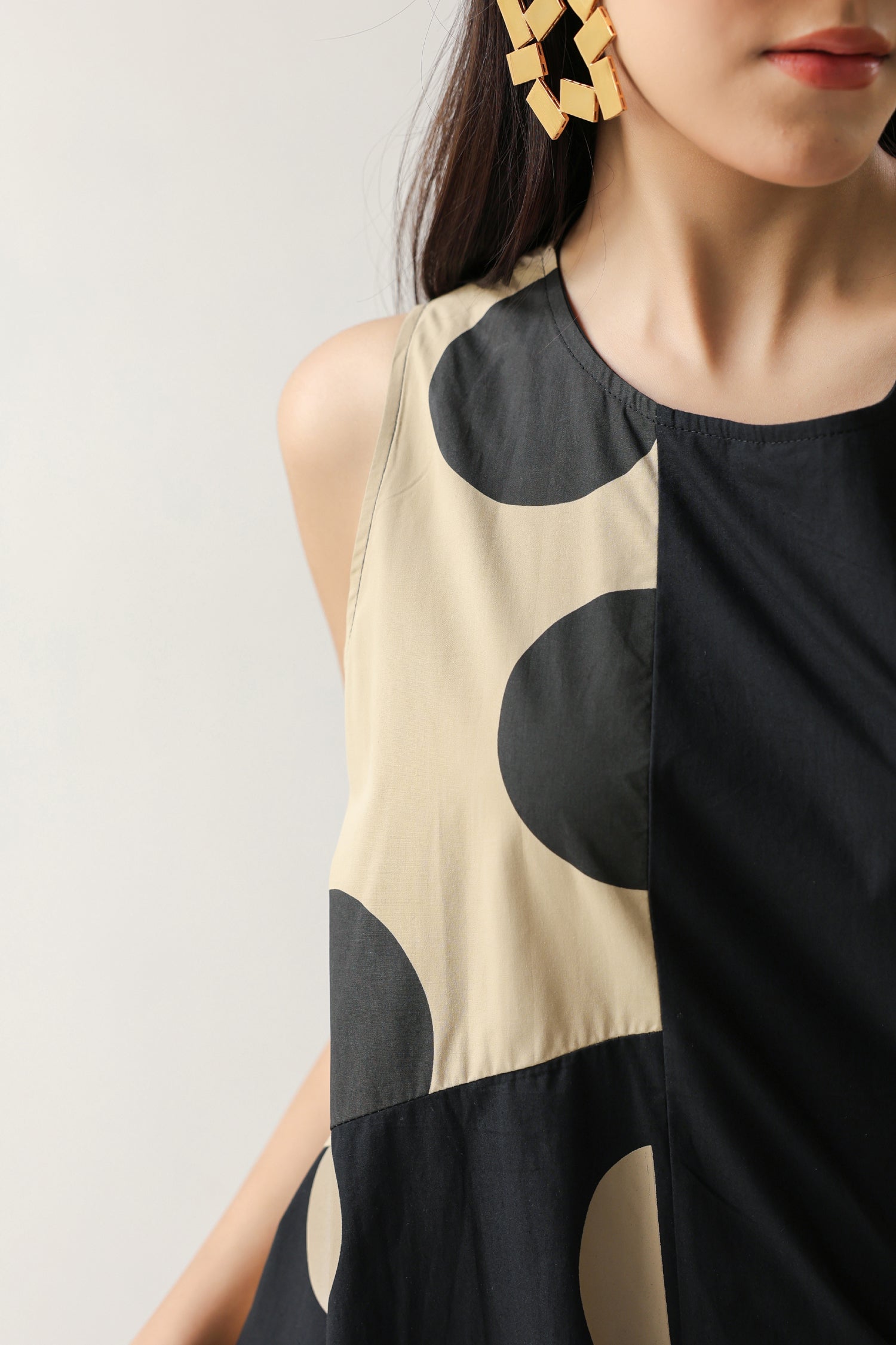 The Luna Dot Play Dress – Brown & Beige Polka Mood