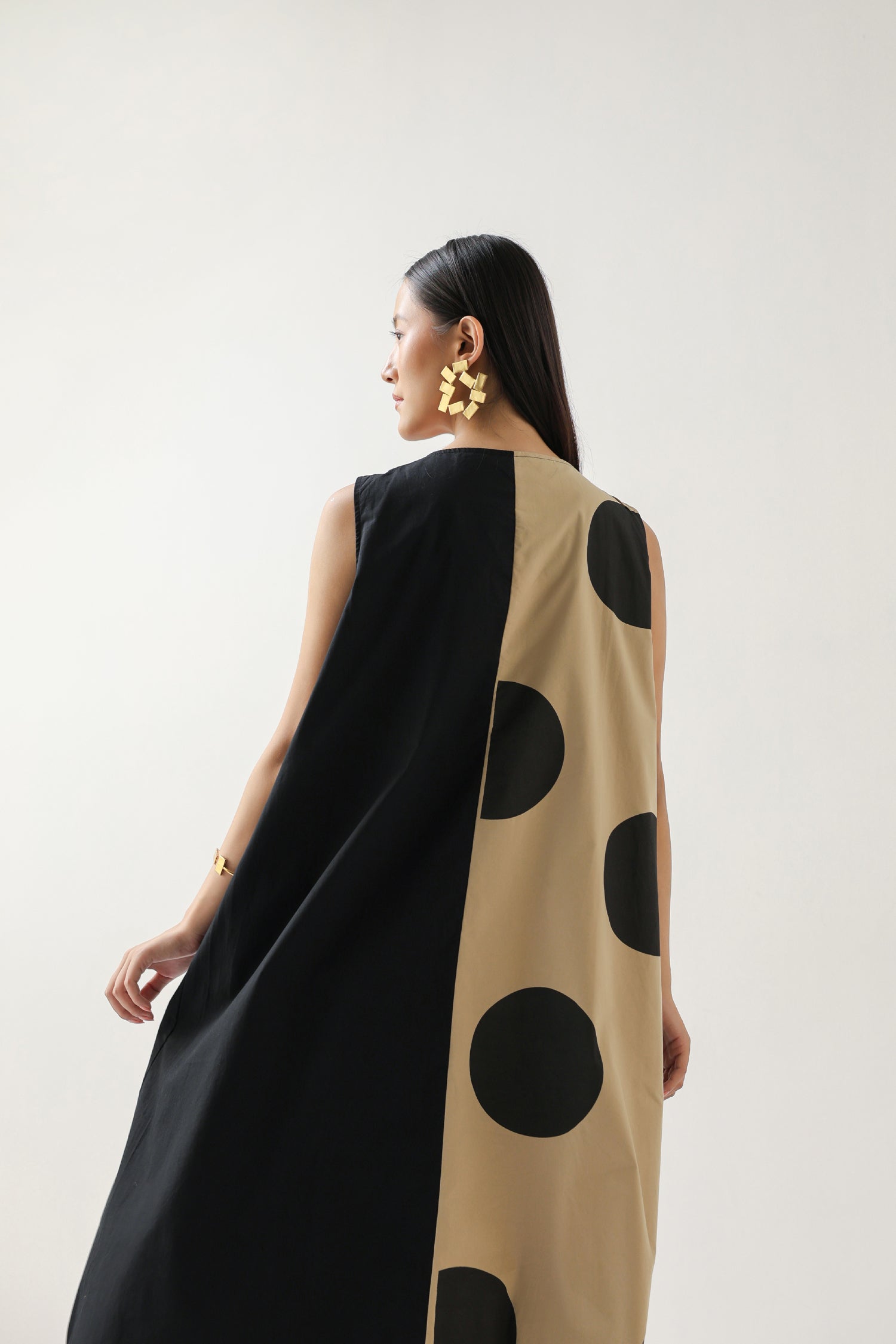 The Luna Dot Play Dress – Brown & Beige Polka Mood