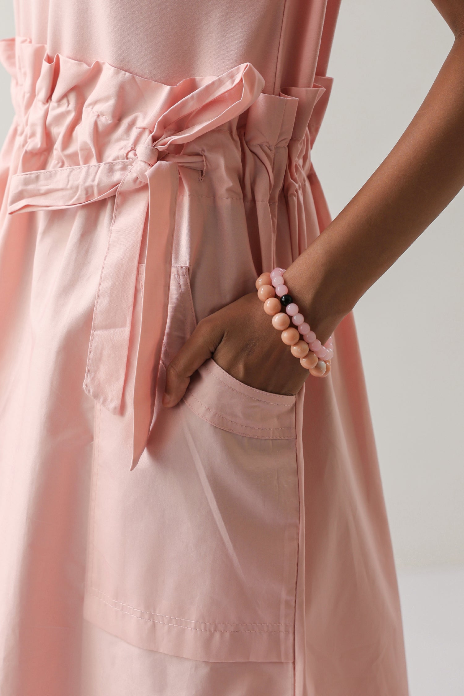 The Blush Ease Pocket Midi Dress – Baby Pink Cotton Knit