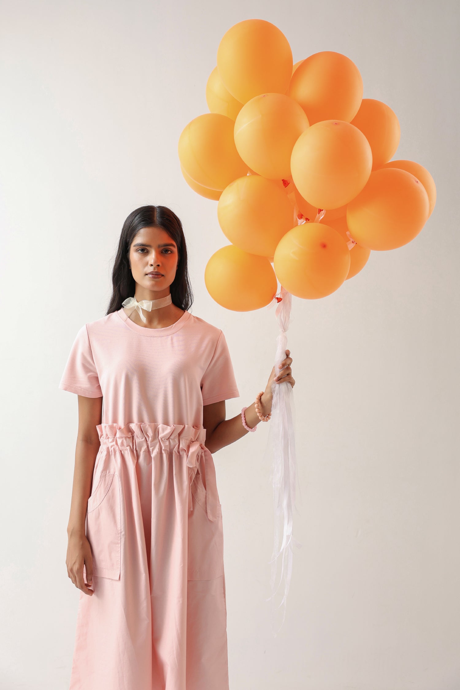 The Blush Ease Pocket Midi Dress – Baby Pink Cotton Knit