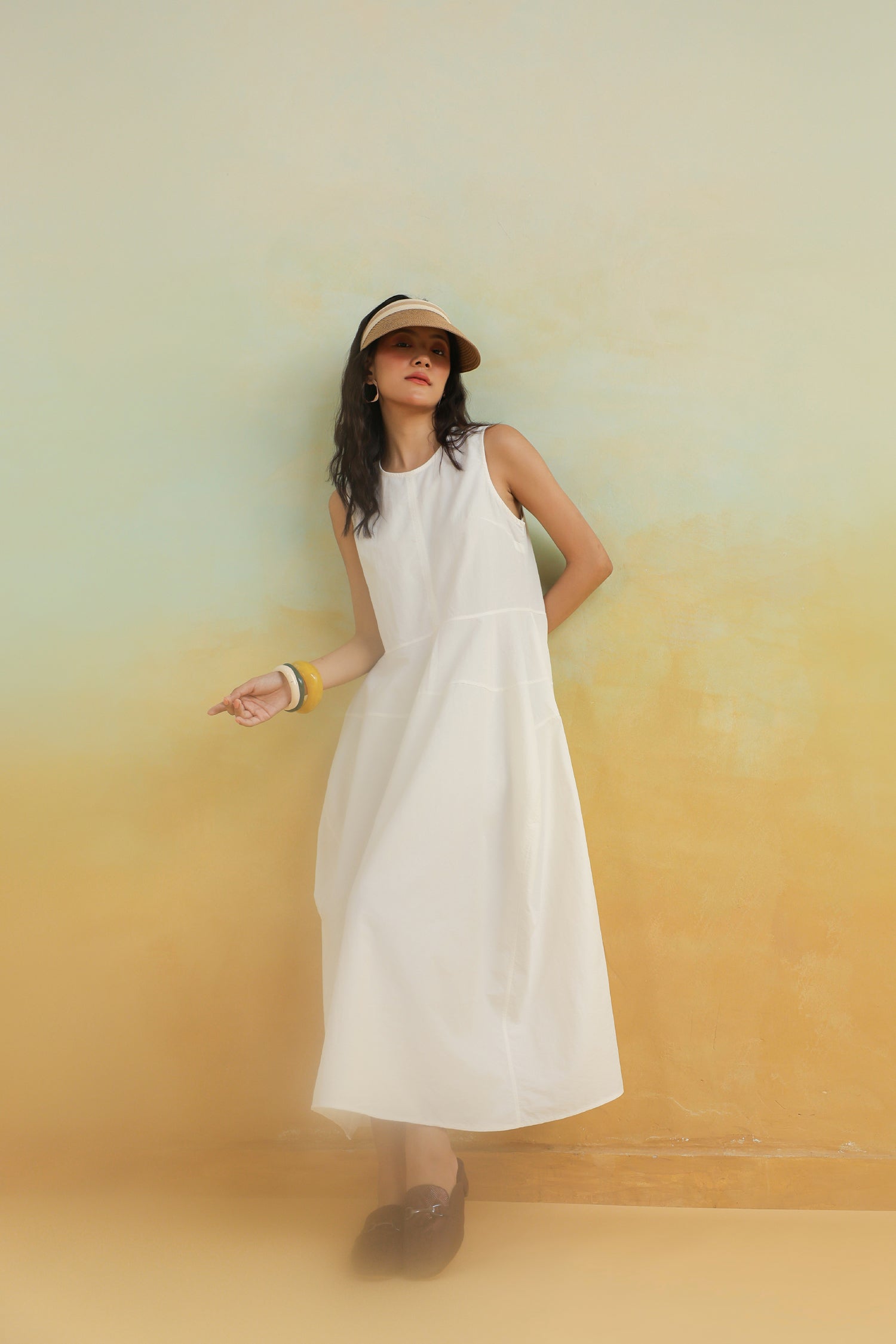 The White Whisper Sleeveless Cotton Dress – Pure Ease Edit
