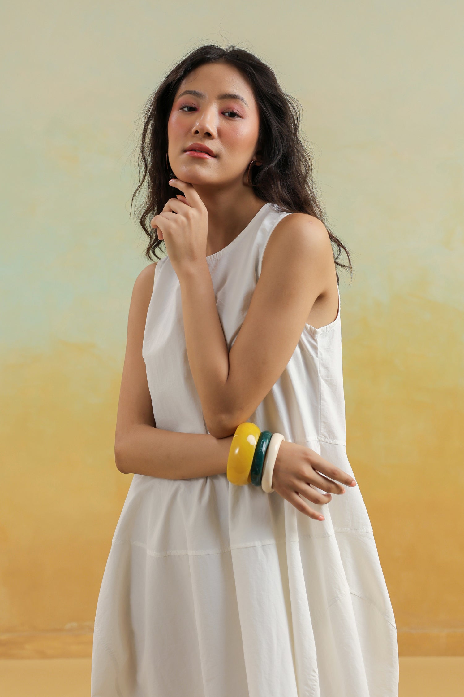 The White Whisper Sleeveless Cotton Dress – Pure Ease Edit