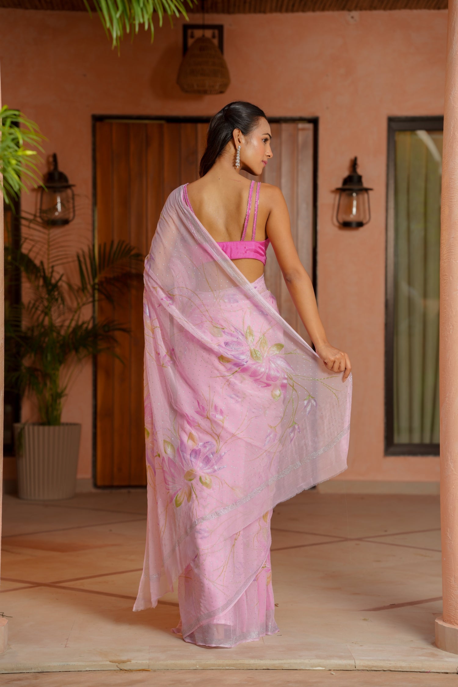 Chiffon Saree with Swarovski work
