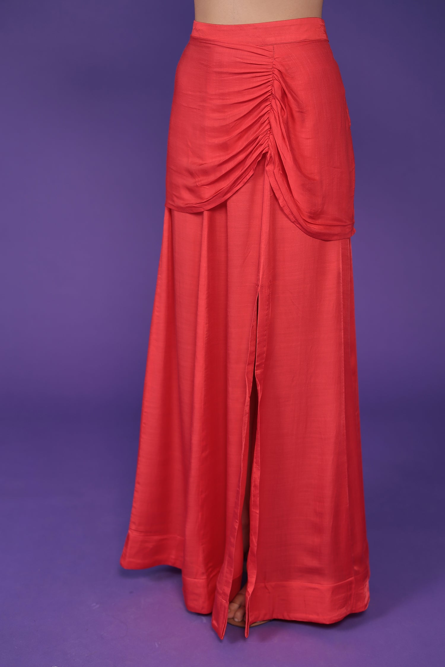 Printed Chinon Silk Indowestern with Embellished work