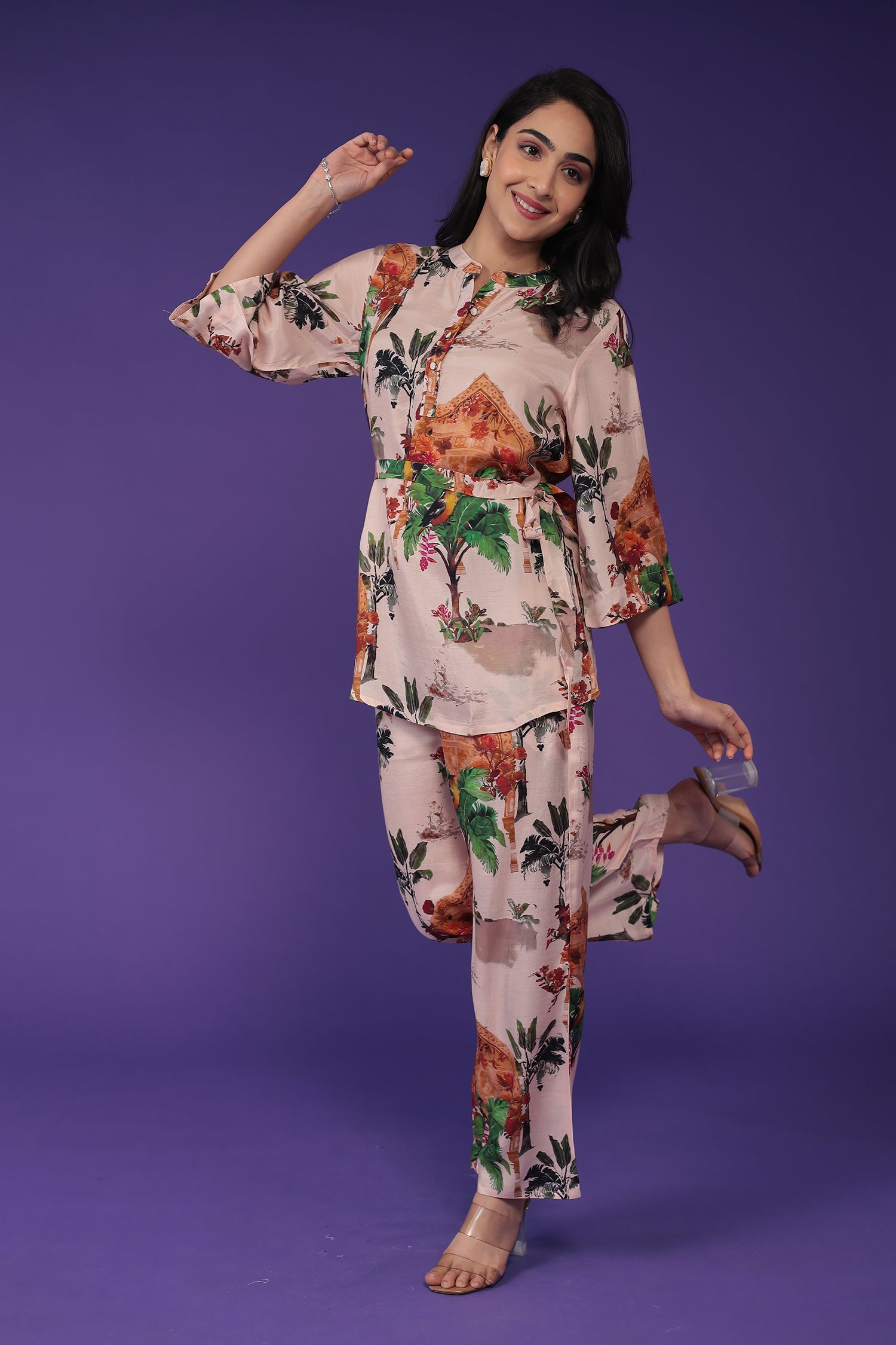 Printed Silk Blend Co-Ords Set