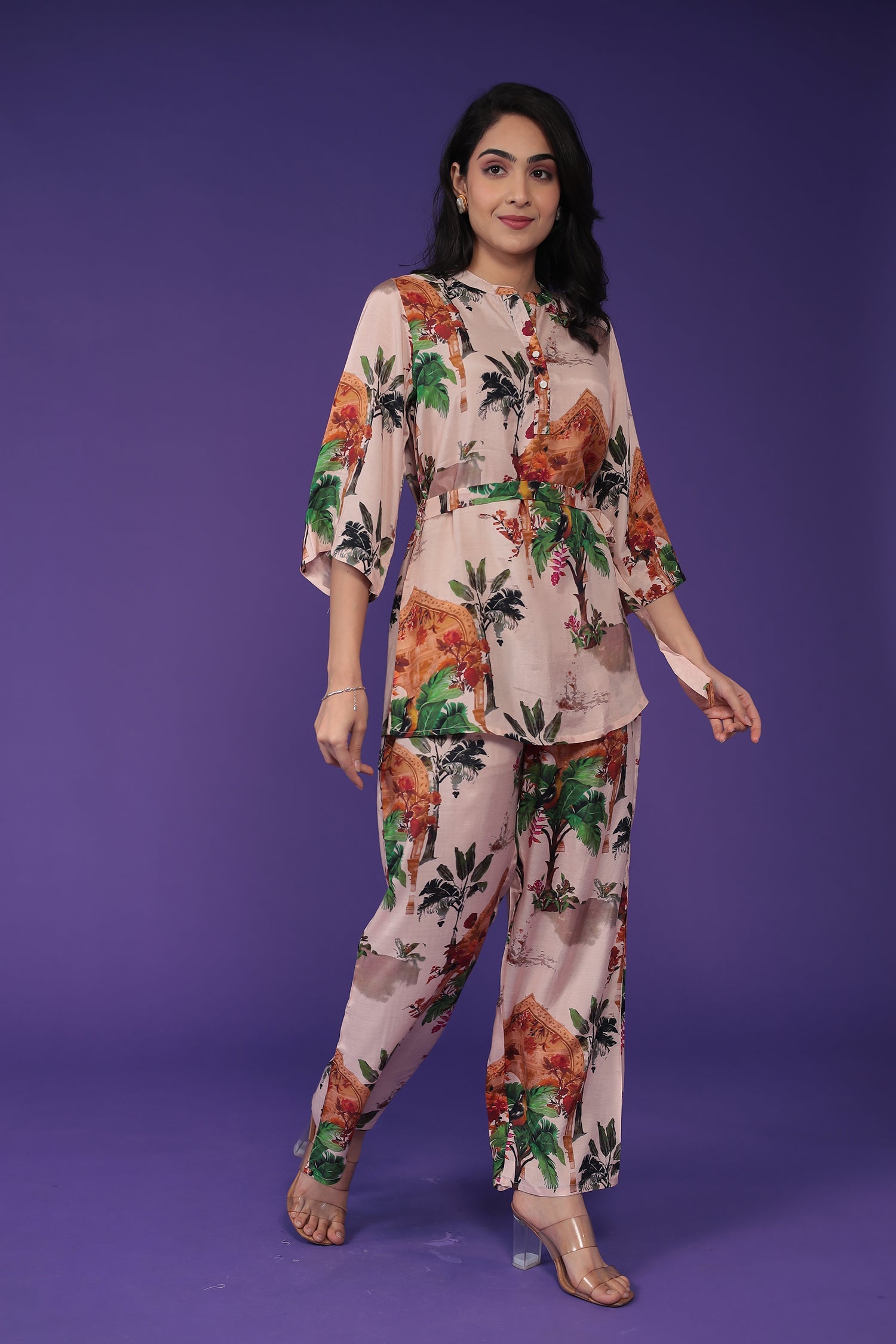 Printed Silk Blend Co-Ords Set