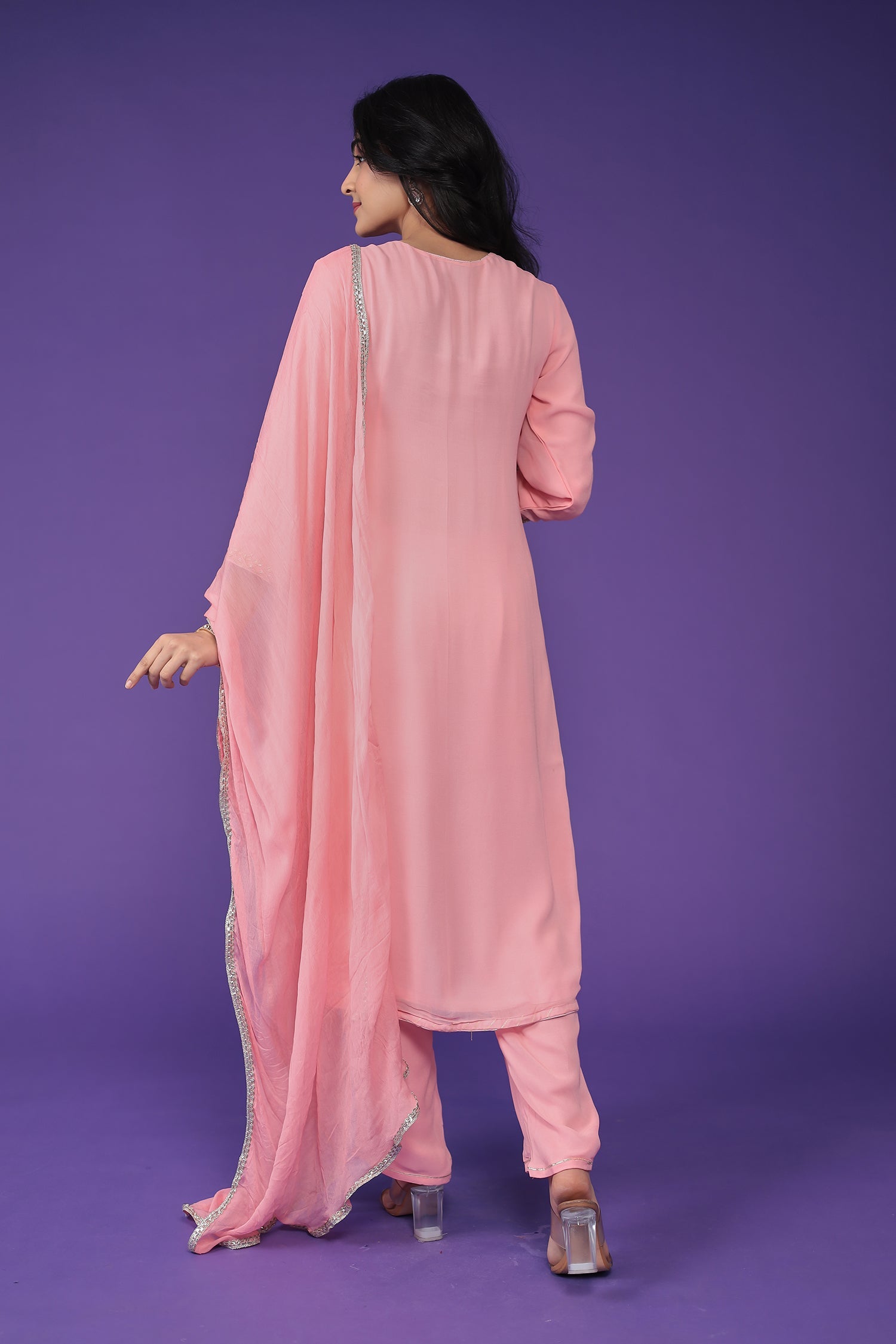 Georgette Suit Embroidered with Dori work