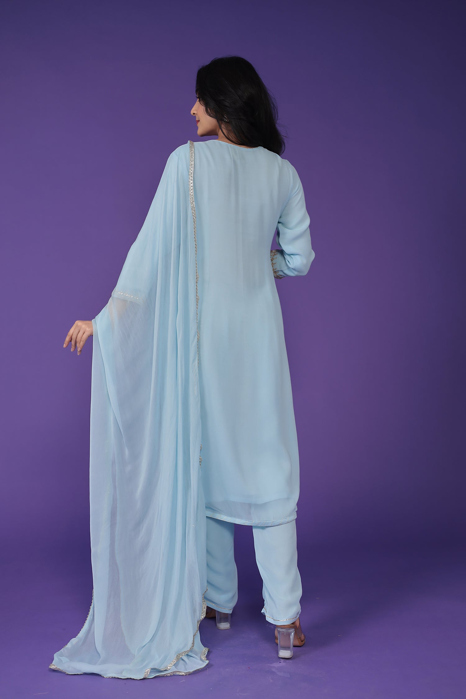 Georgette Suit Embroidered with Dori work