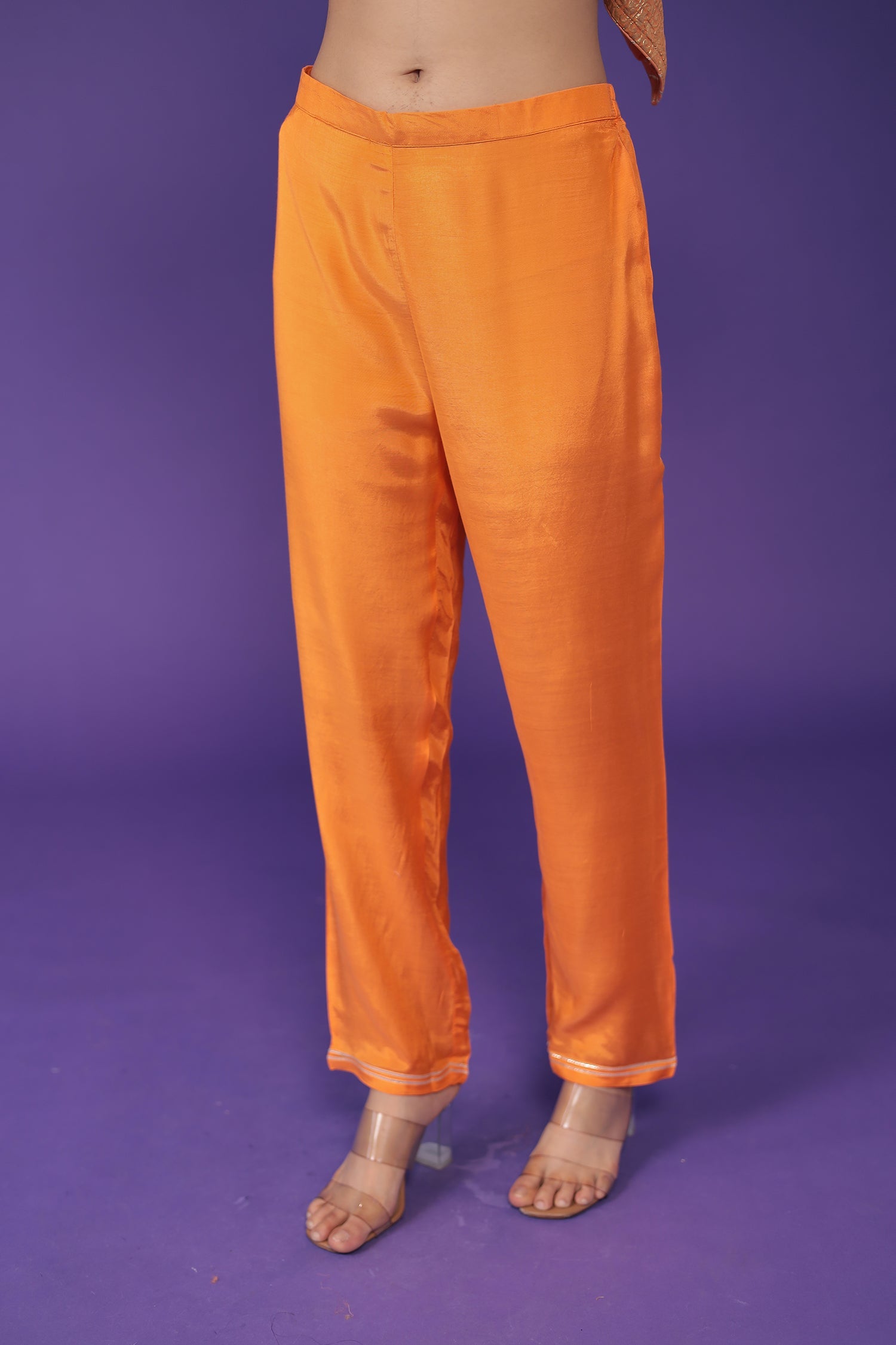 Handloom Organza Suit with Dori and Gota Patti work