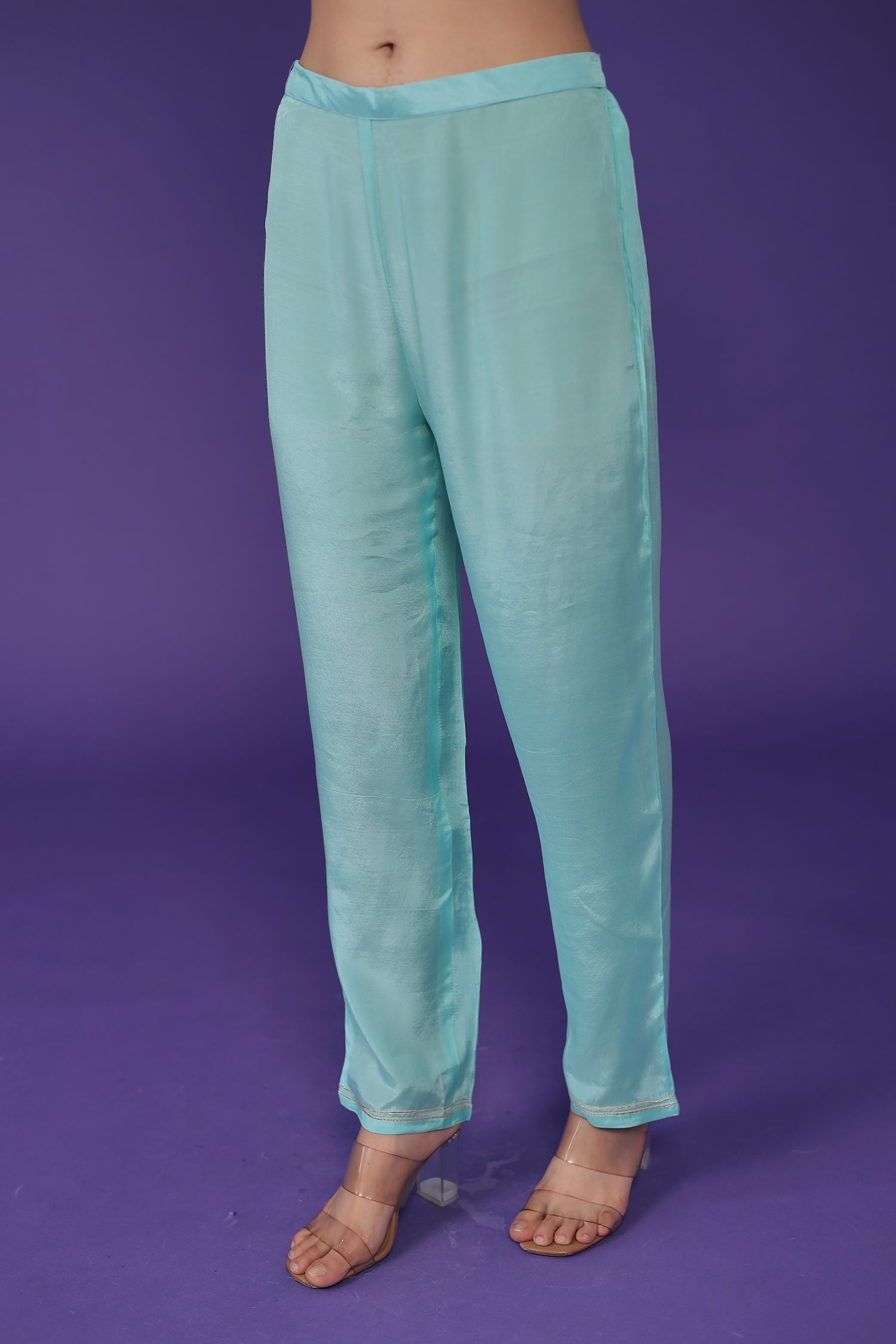 Handloom Organza Suit with Dori and Gota Patti work