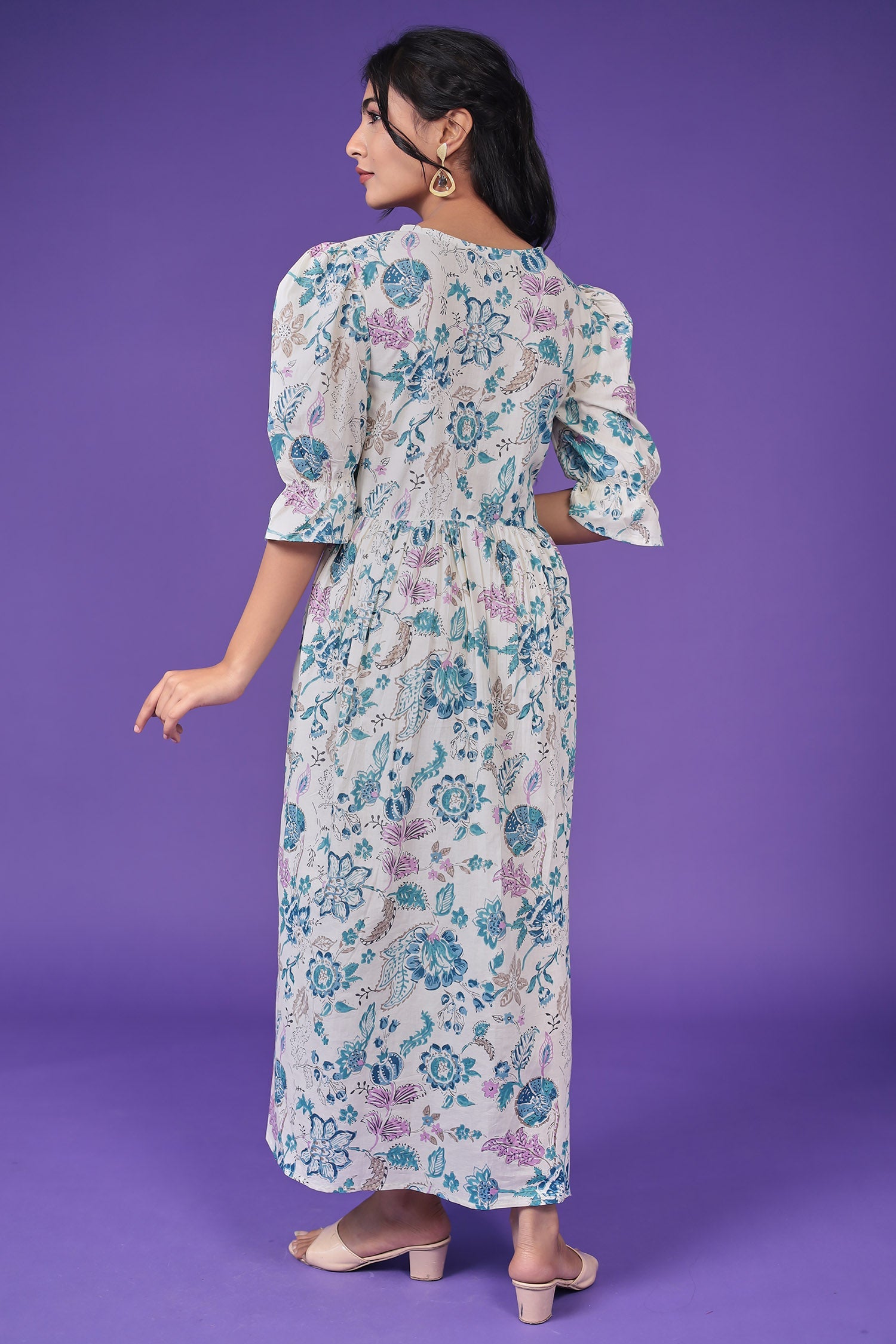 Printed Muslin Western Dress