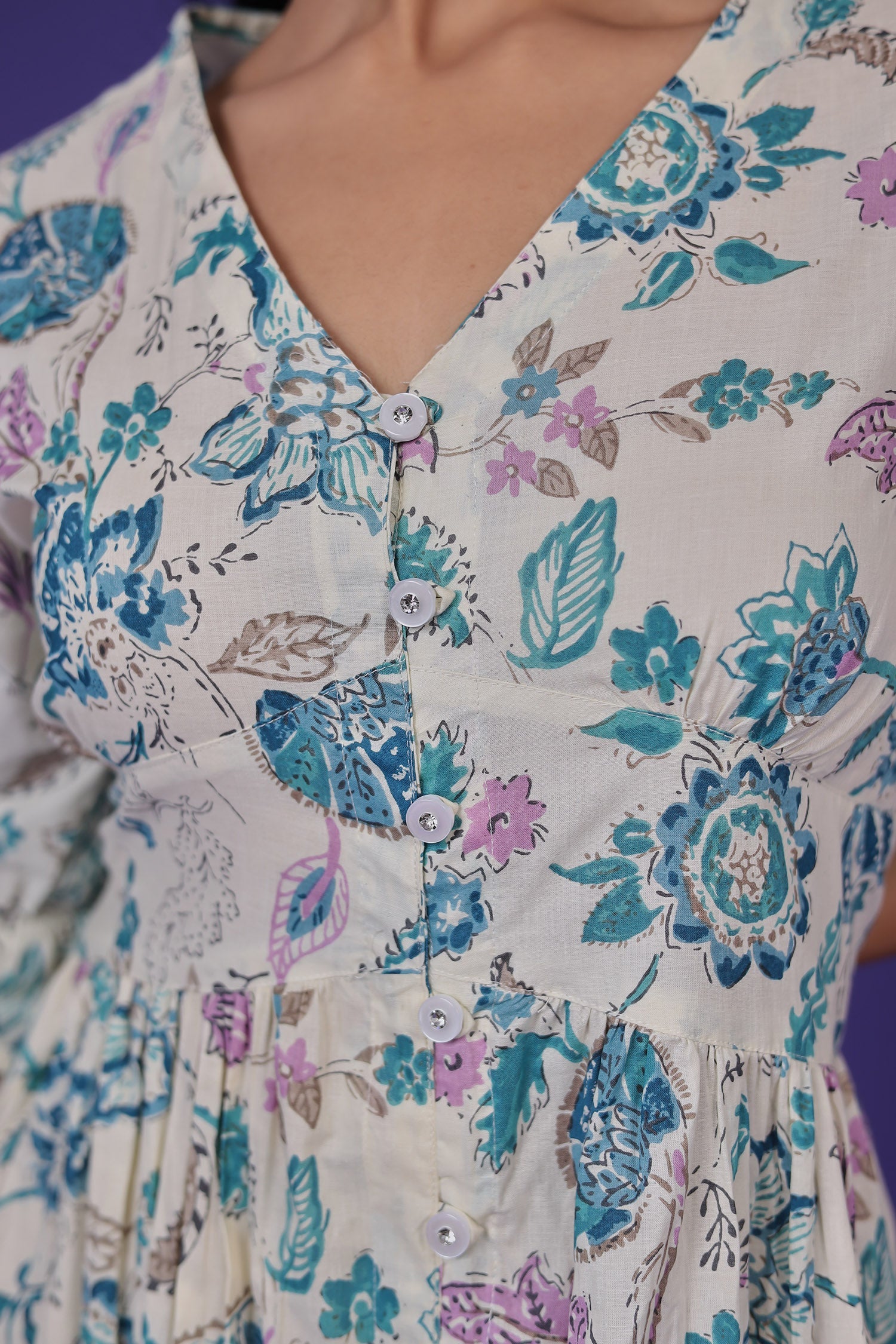 Printed Muslin Western Dress