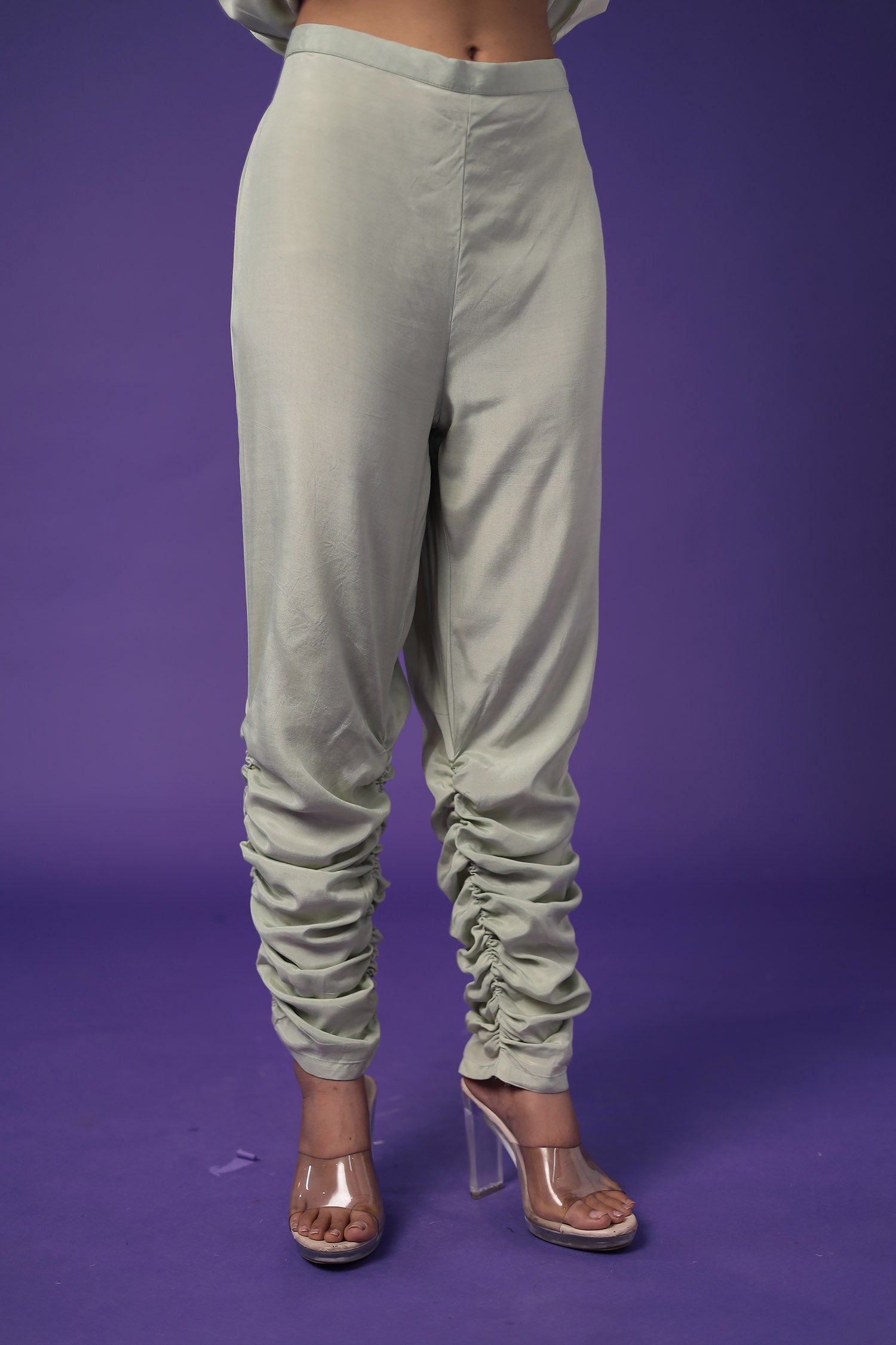 Printed Anarkali Silk Blend Suit with Embroidered work