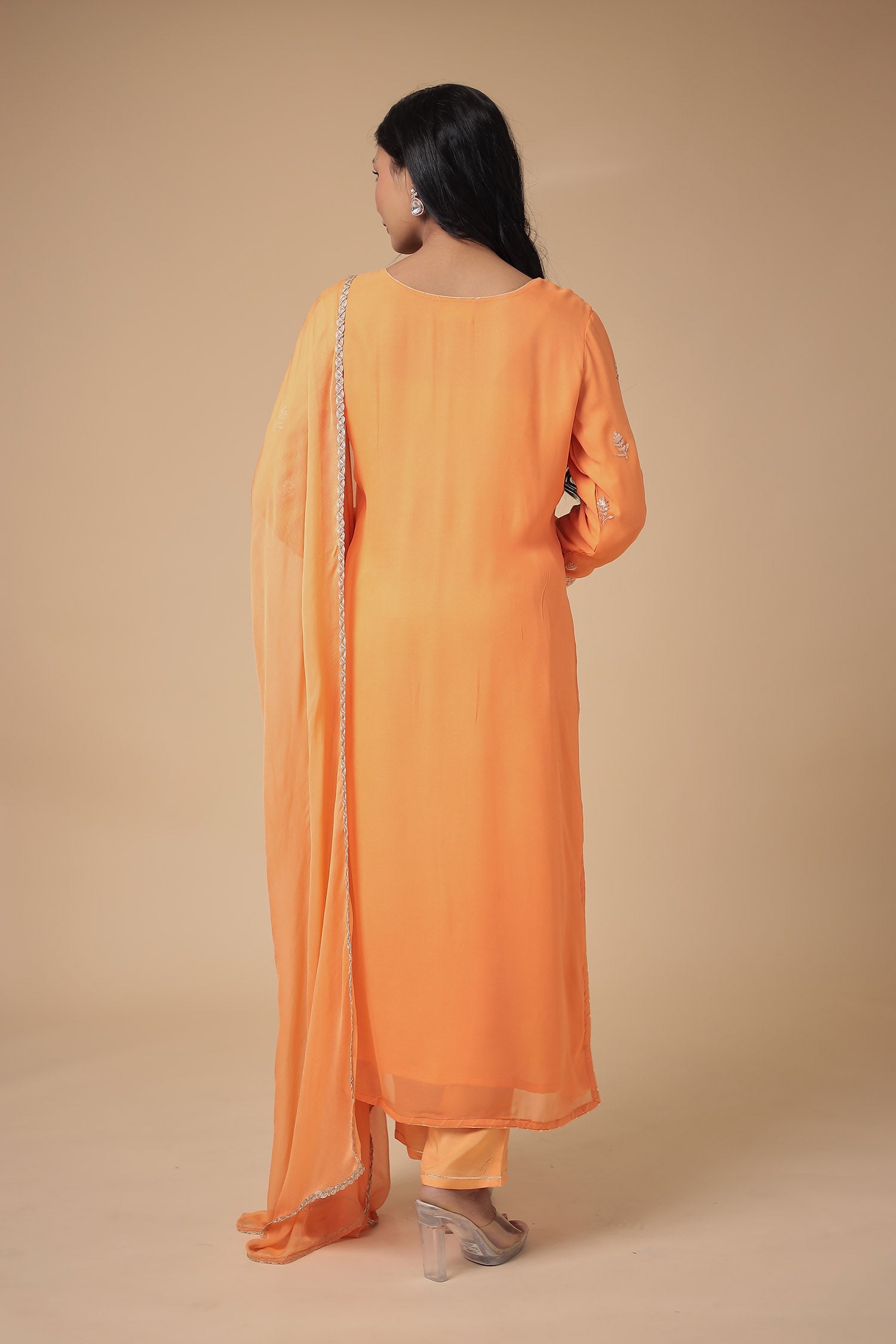 Georgette Suit Embroidered with Pittan work