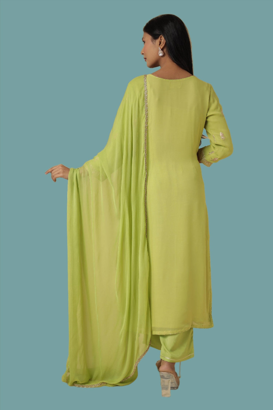 Georgette Suit Embroidered with Pittan work
