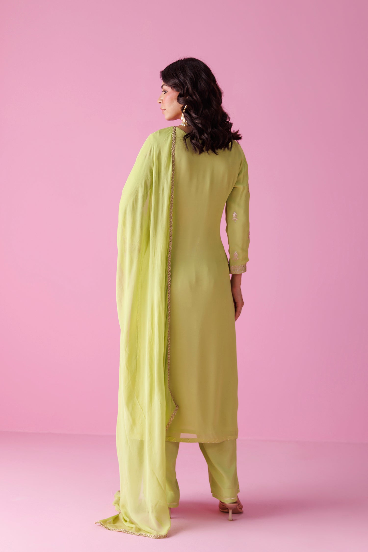 Georgette Straight Suit with Pittan work