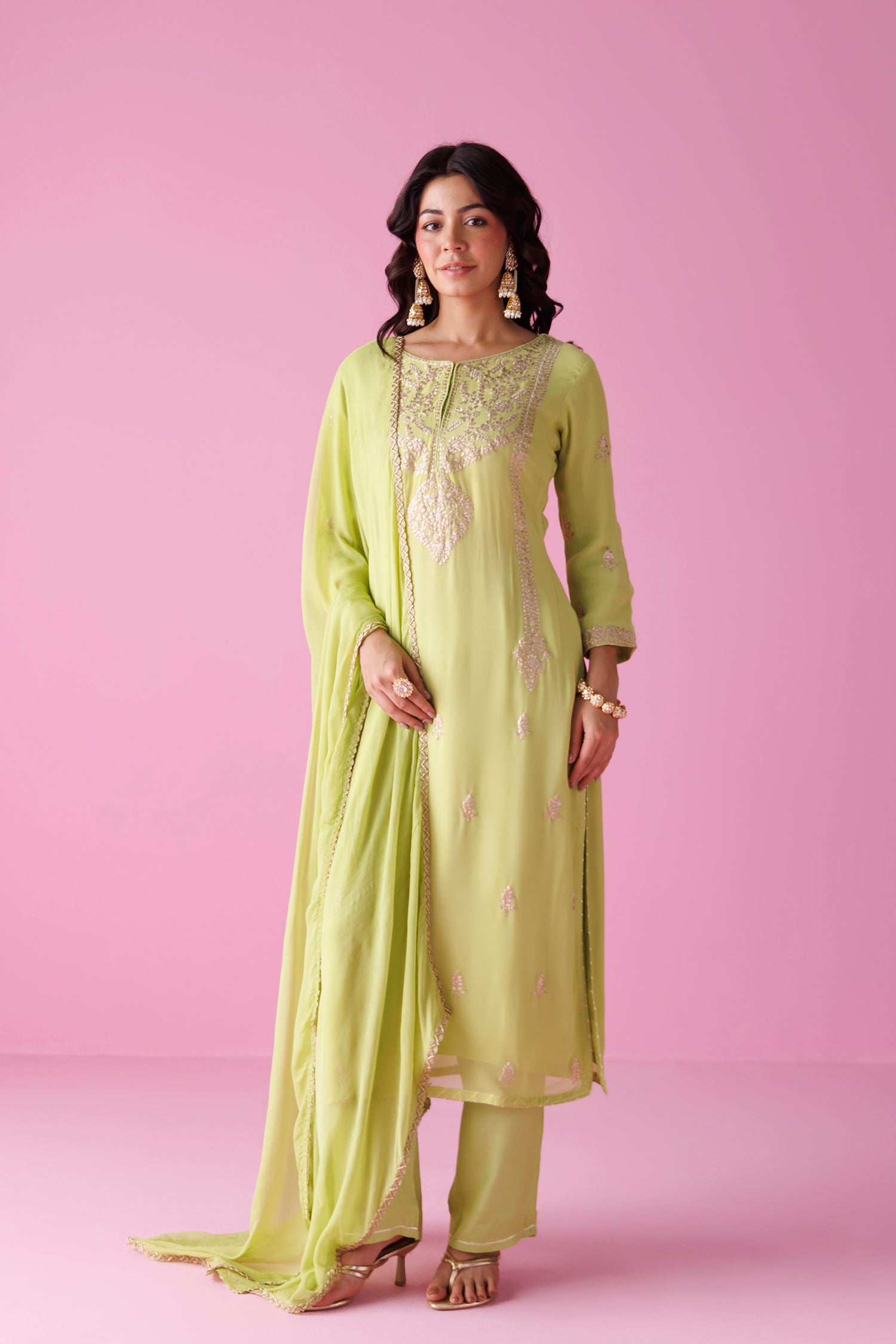 Georgette Straight Suit with Pittan work