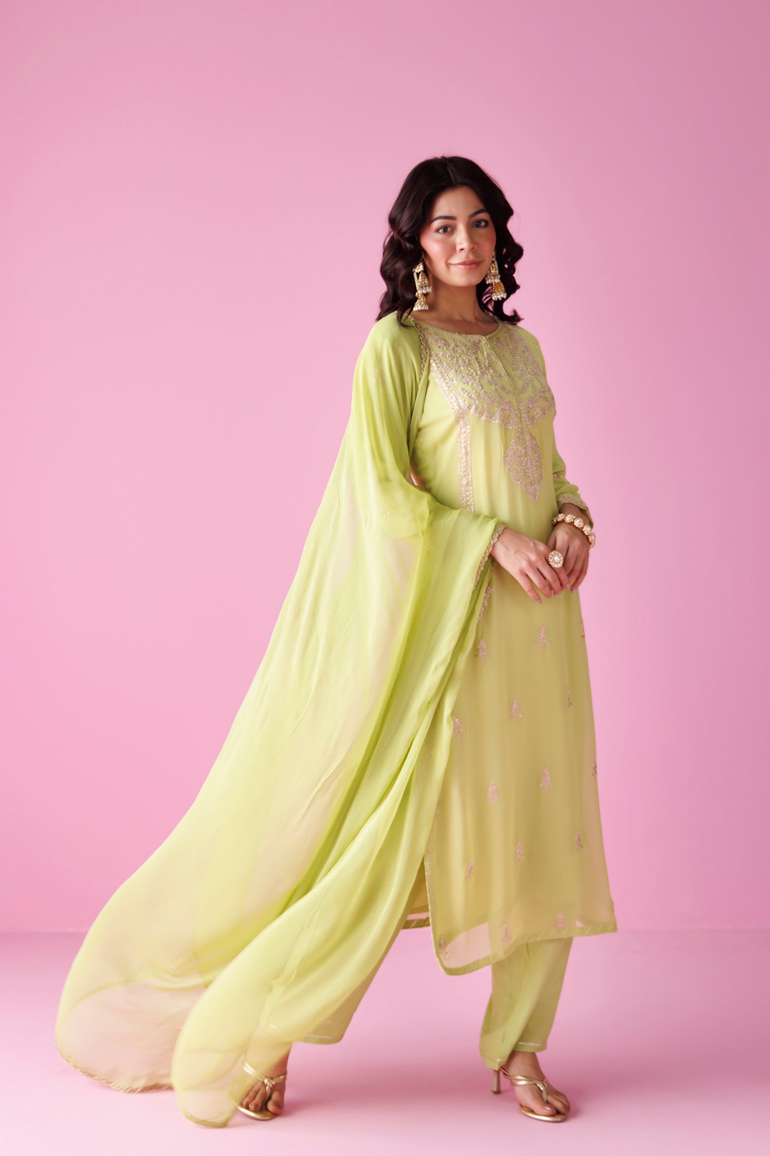 Georgette Straight Suit with Pittan work