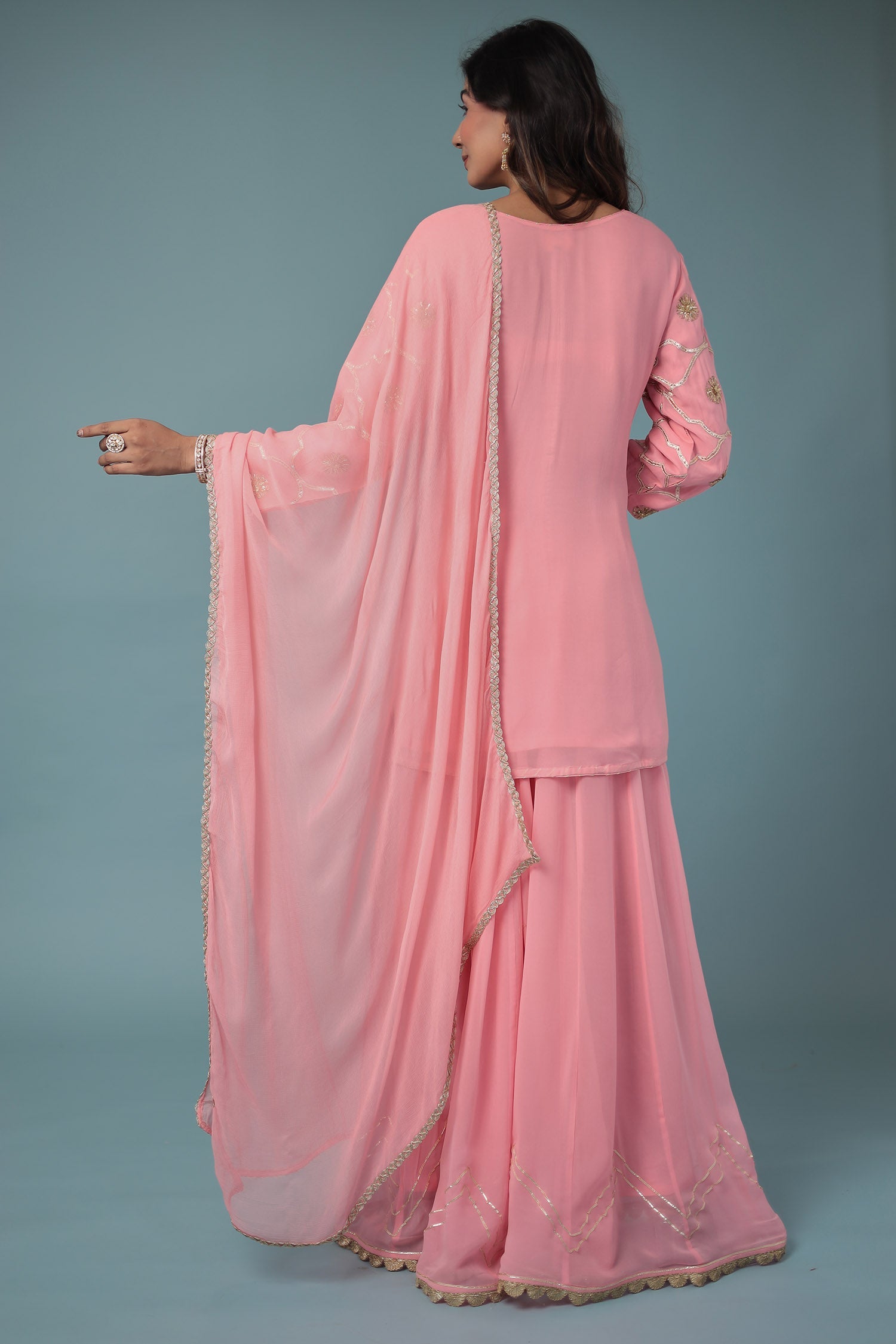 Georgette Suit Embroidered with Aari work