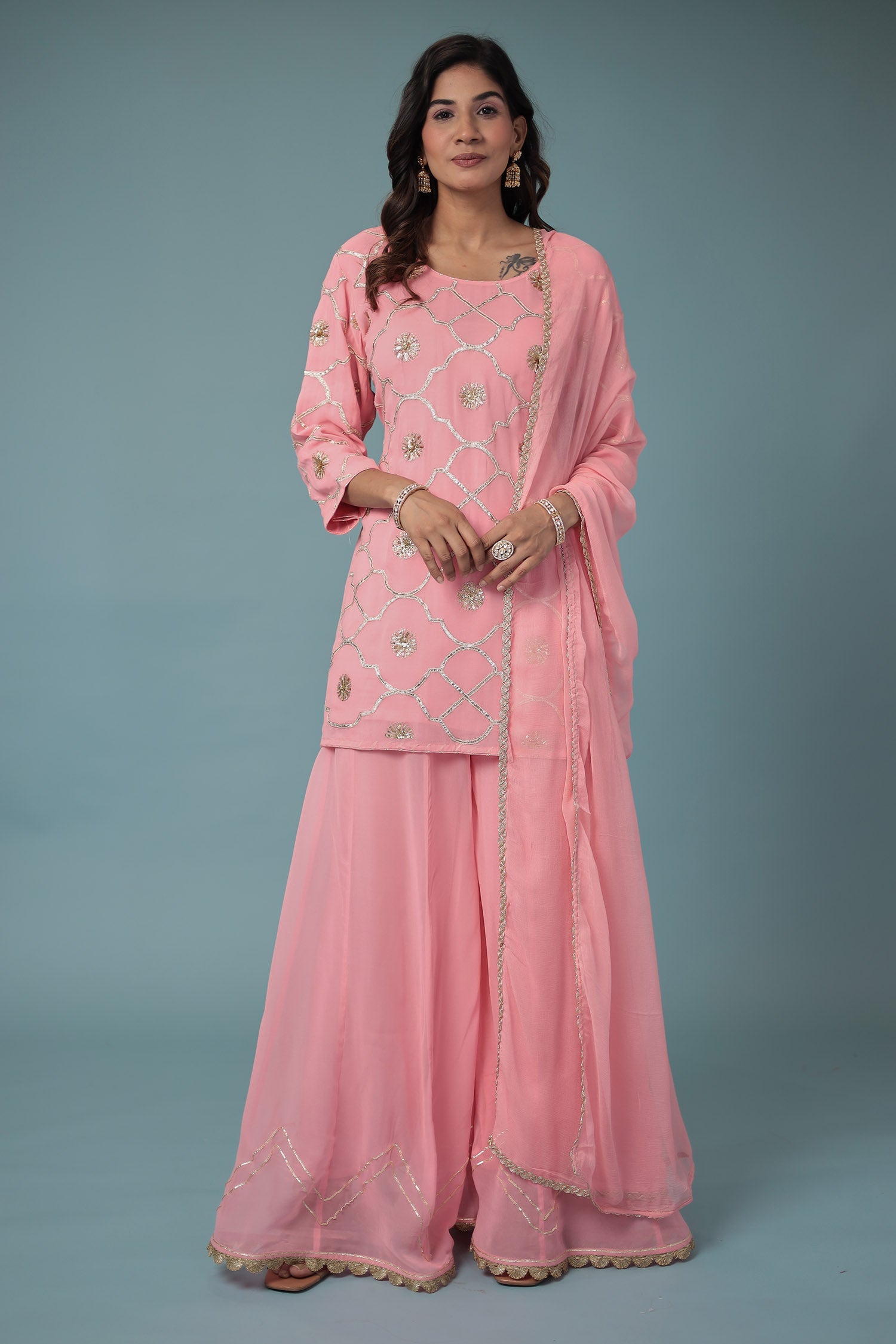 Georgette Suit Embroidered with Aari work