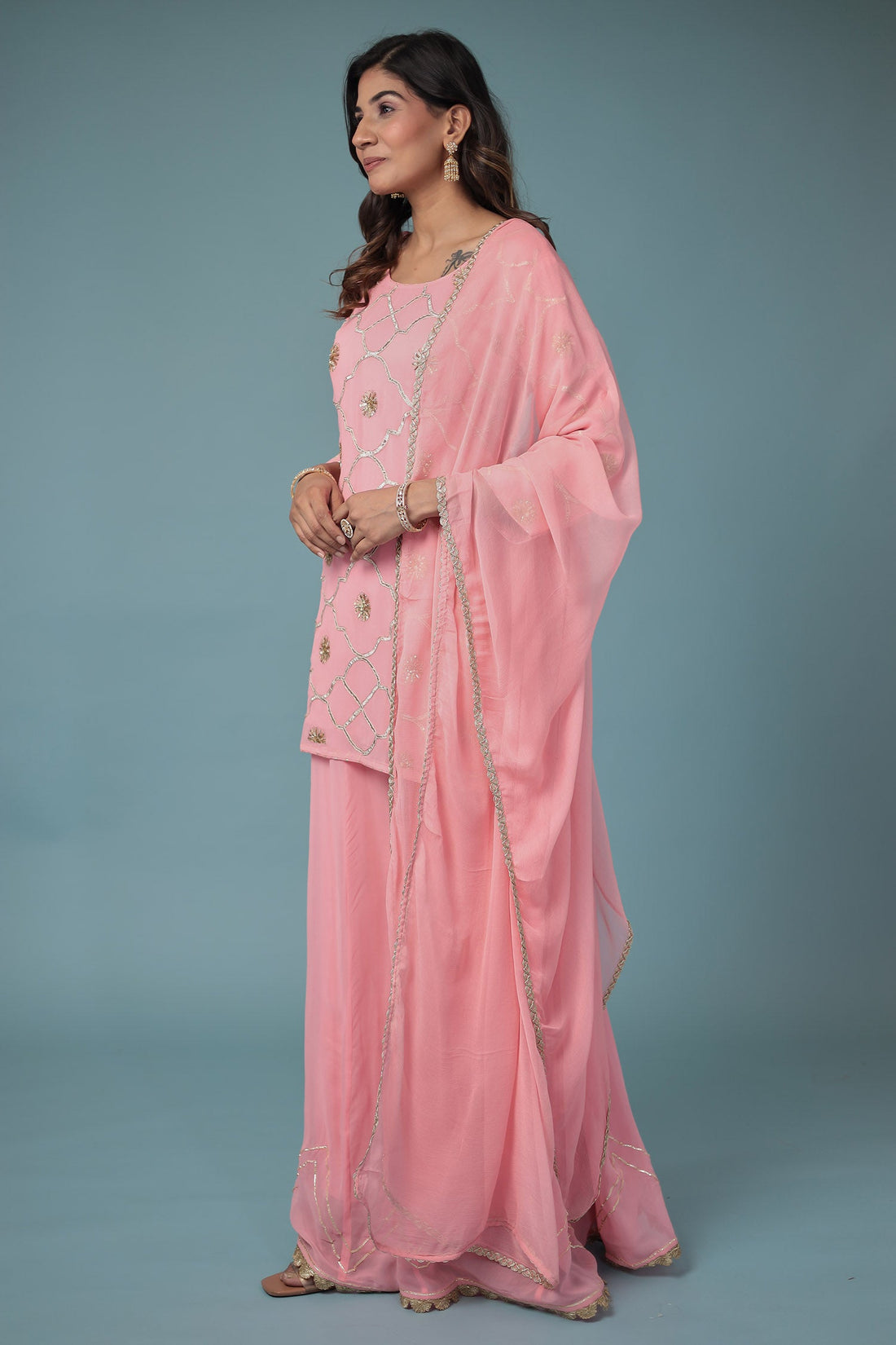 Georgette Suit Embroidered with Aari work