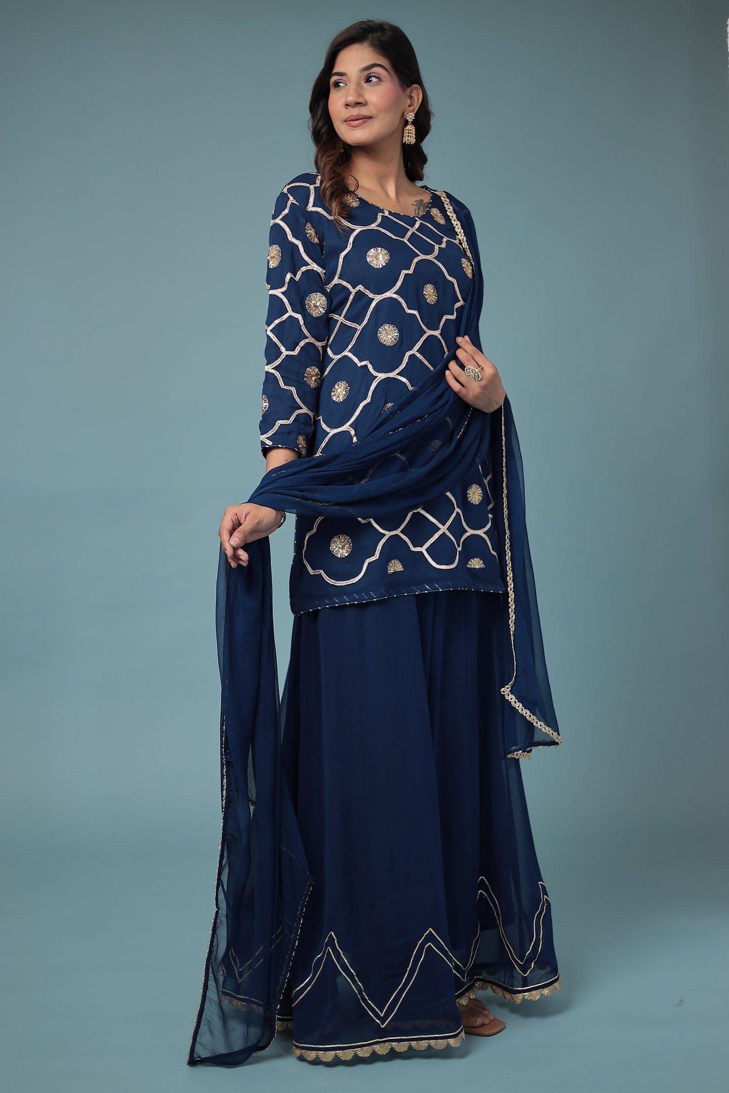 Georgette Suit Embroidered with Aari work