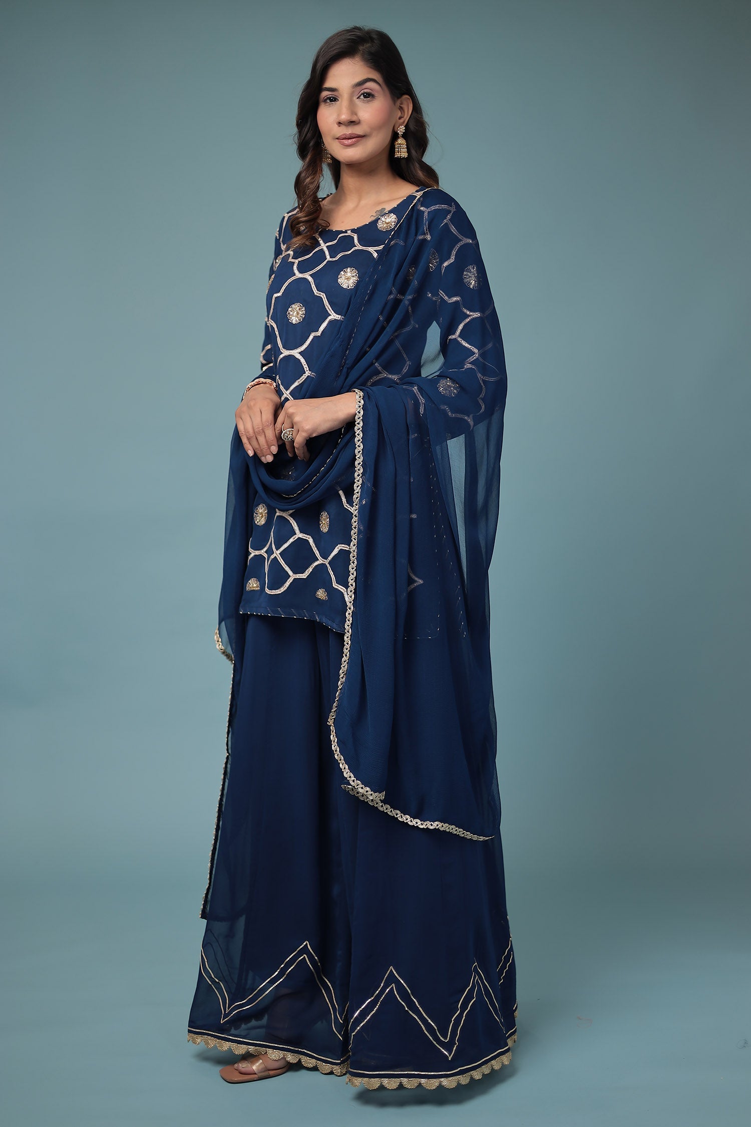 Georgette Suit Embroidered with Aari work