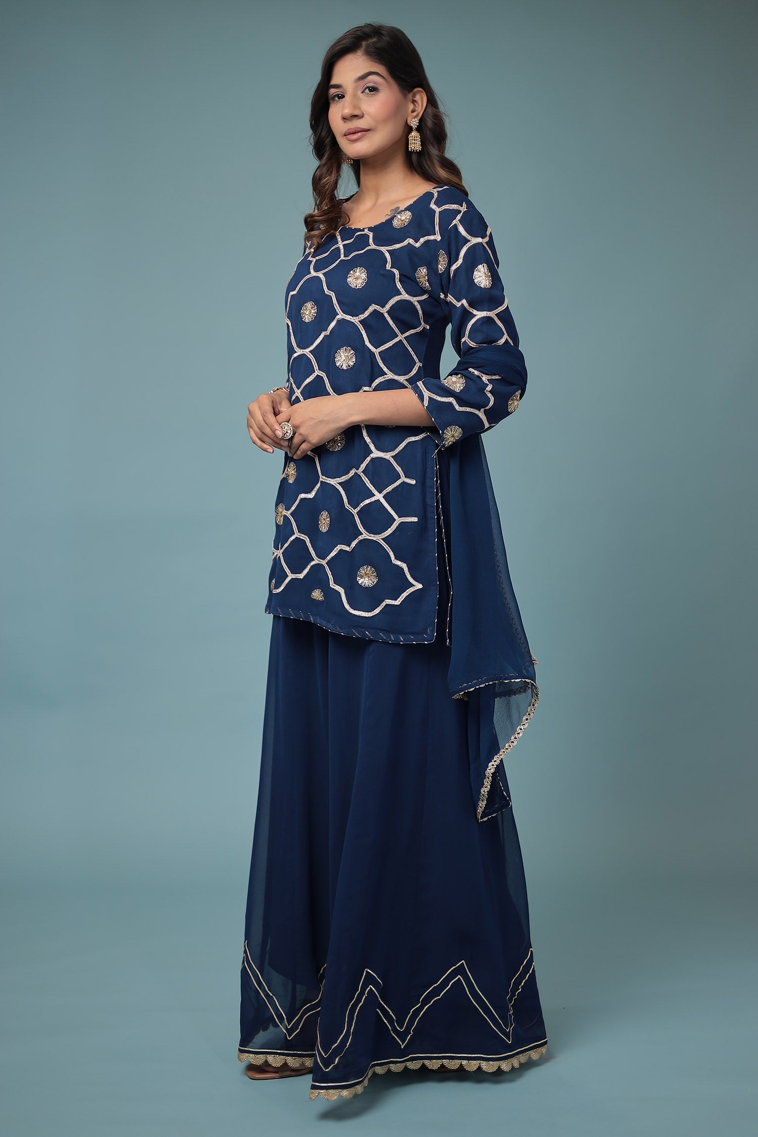 Georgette Suit Embroidered with Aari work