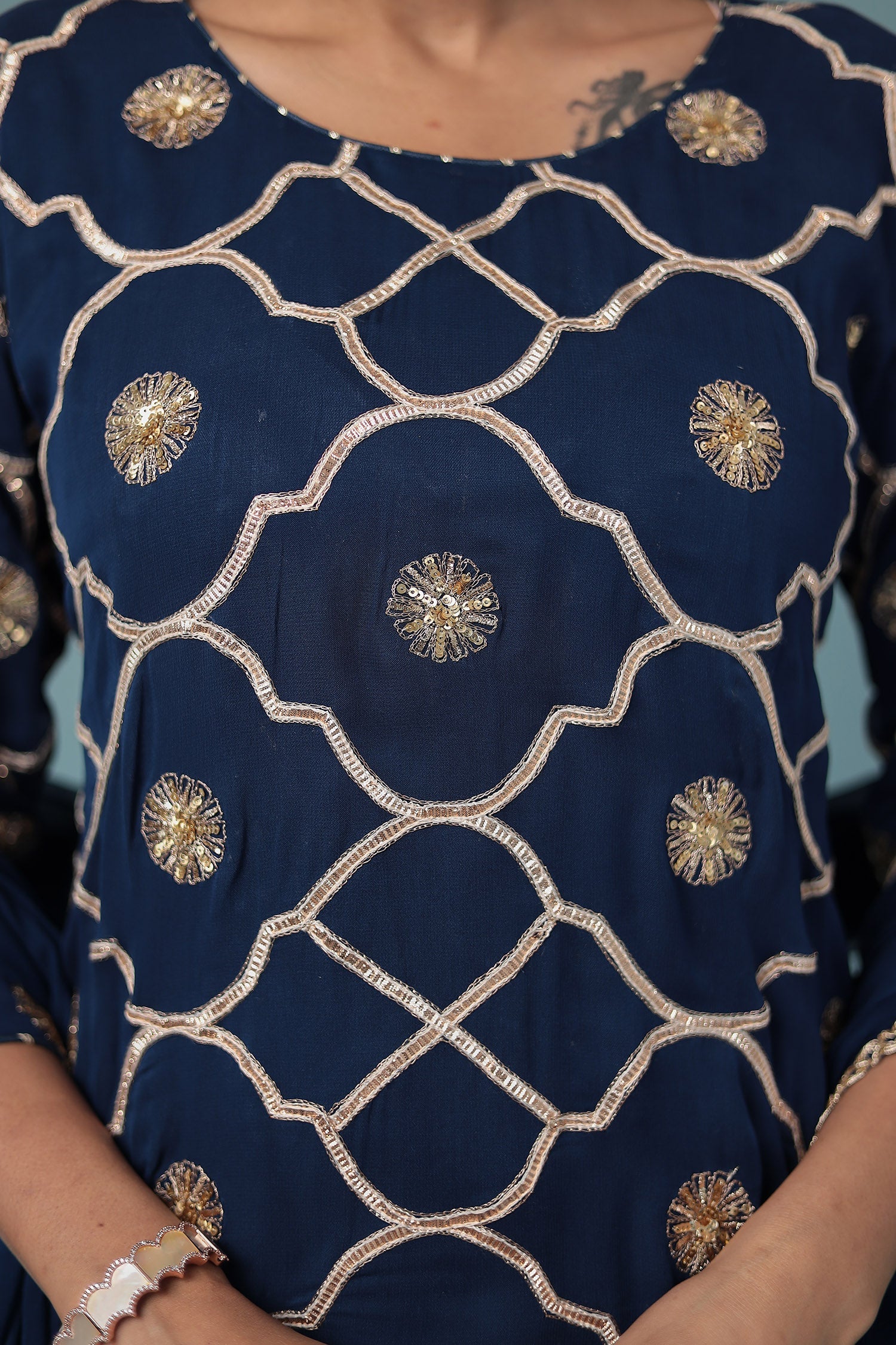 Georgette Suit Embroidered with Aari work