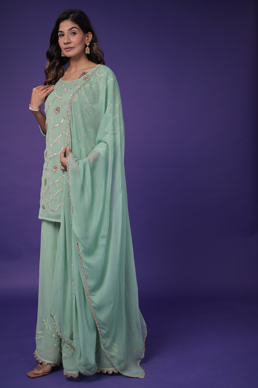 Georgette Suit Embroidered with Aari work
