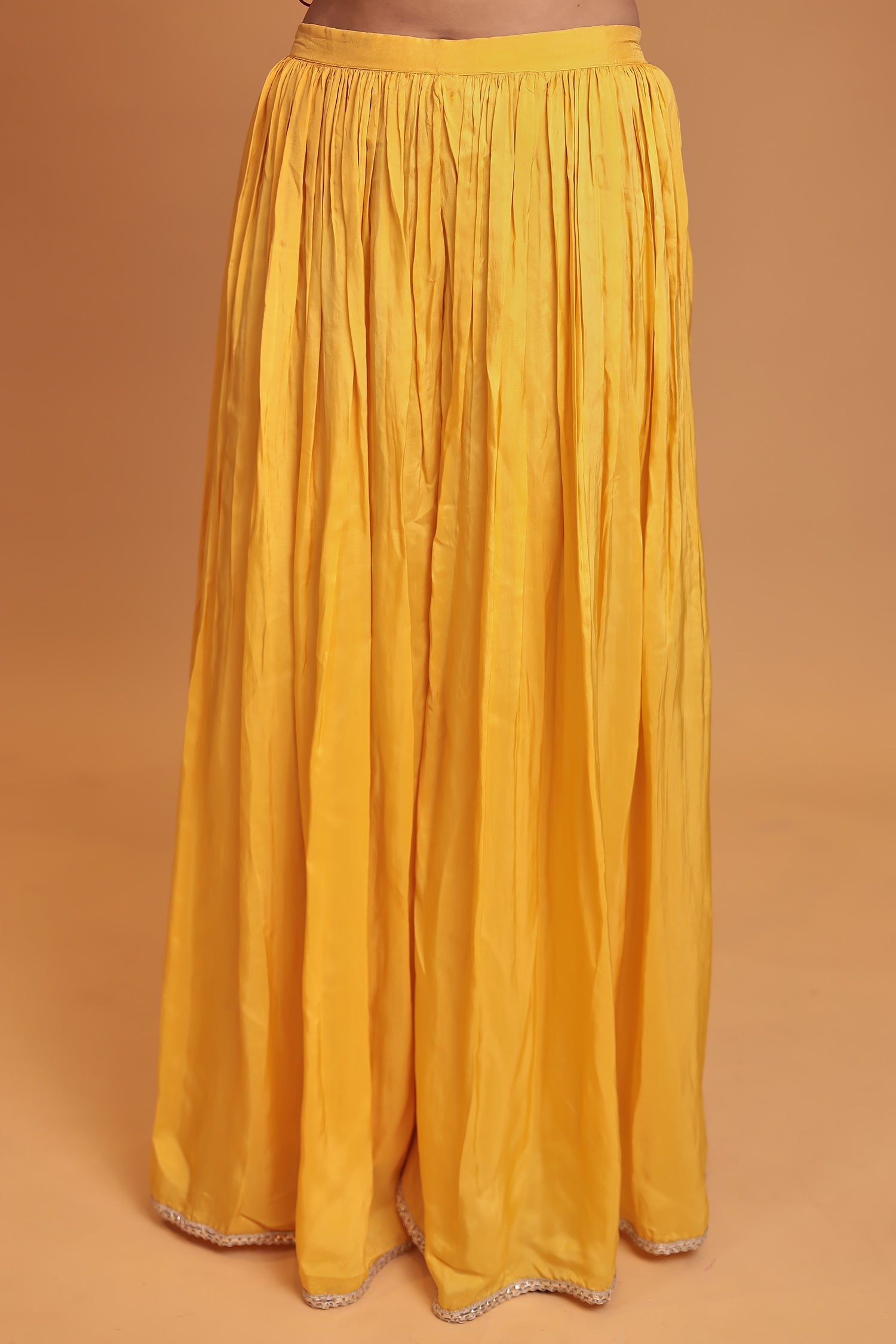 Peplum Raw Silk Suit with Gota Patti, Thread and Zardozi work