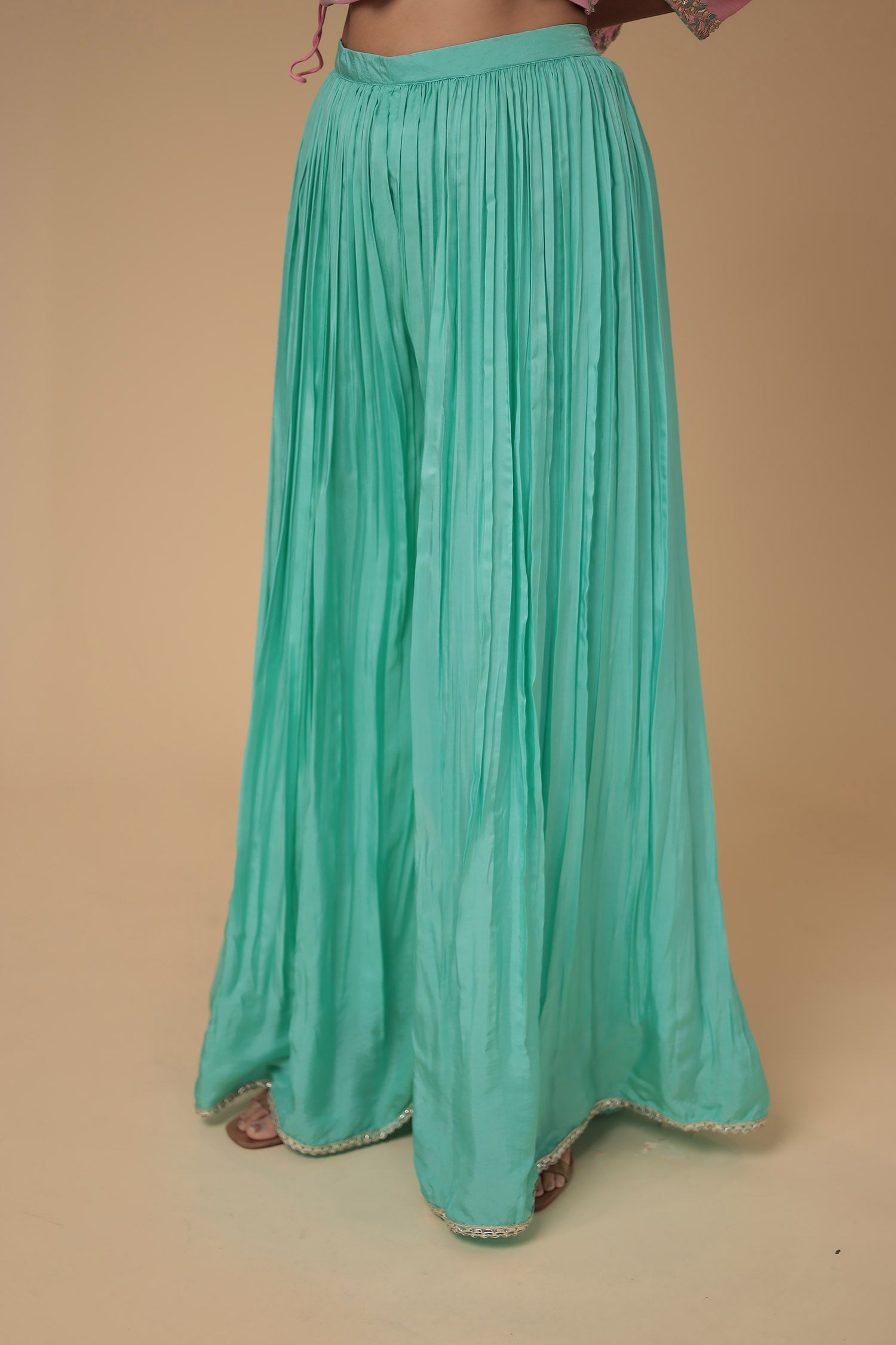 Raw Silk Suit Embroidered with Zardozi work