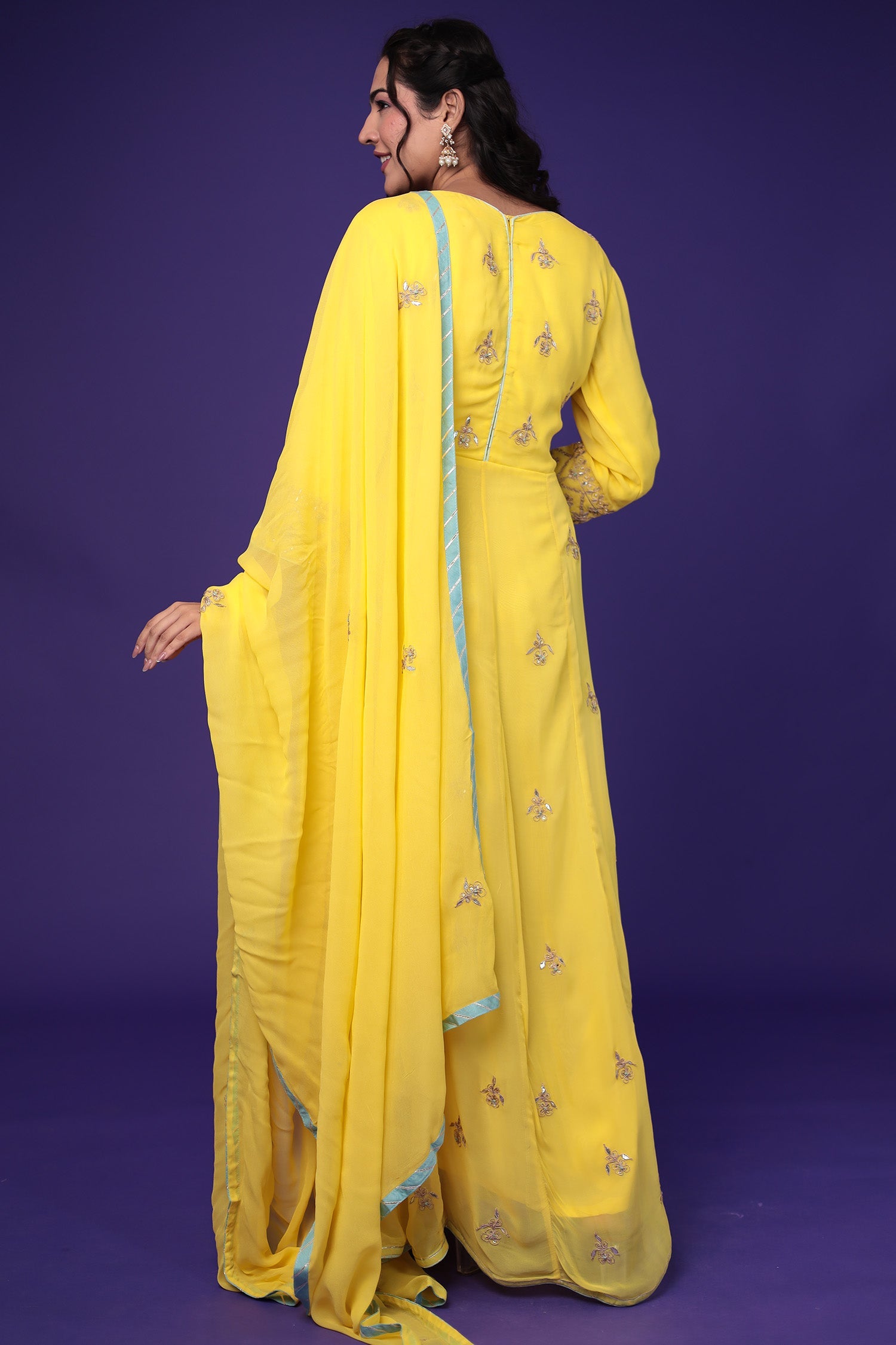 Anarkali Georgette Suit Embroidered with Gota Patti work